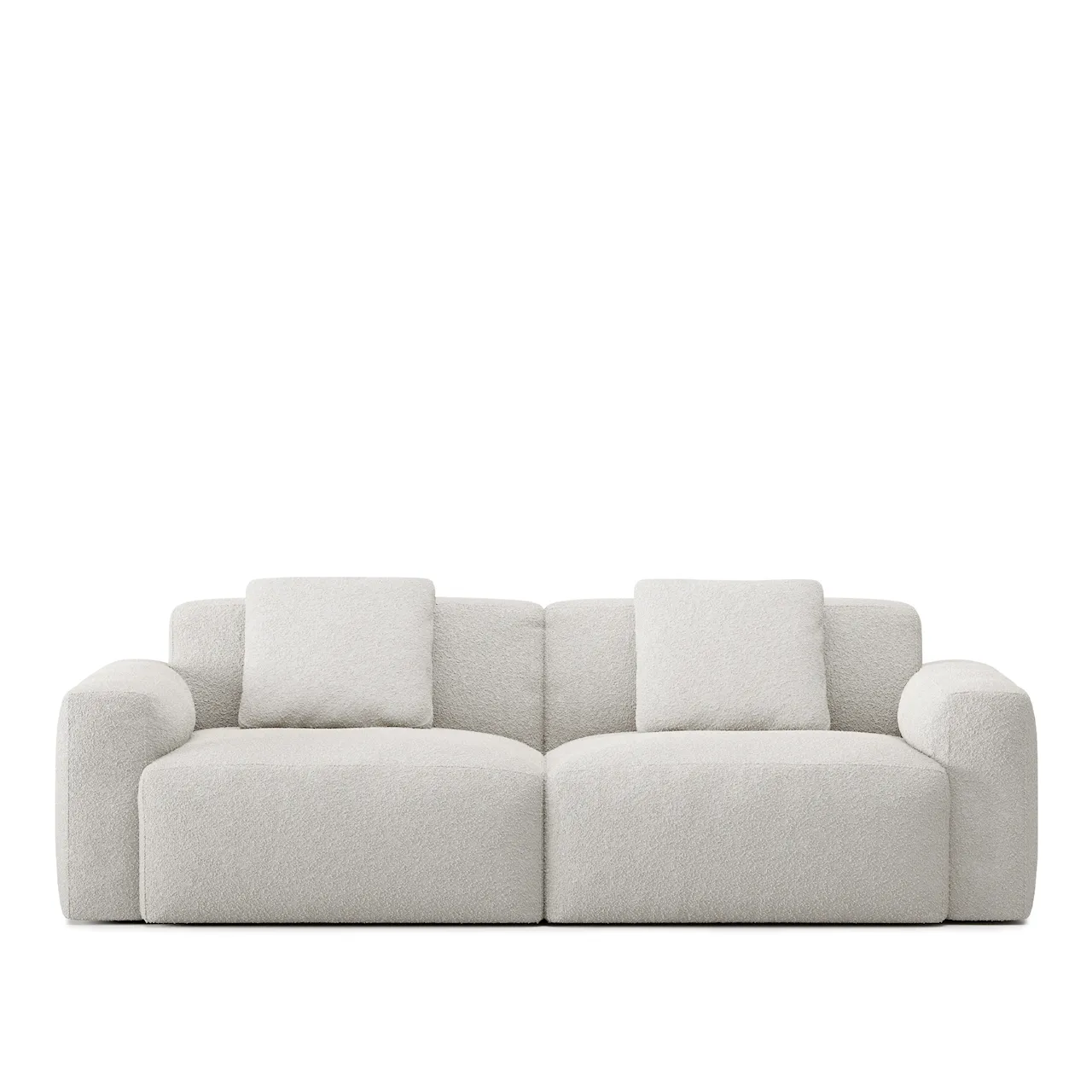 Brick Square Pillow - Shadow, Beige Cotton