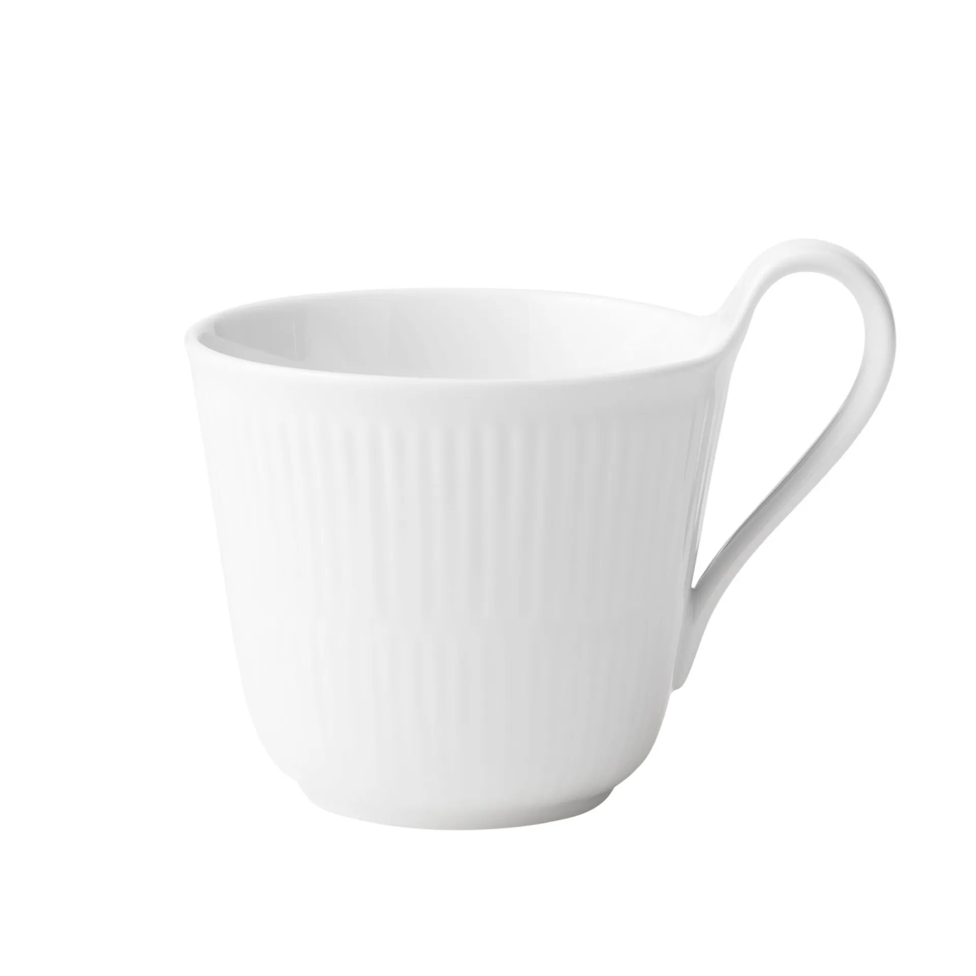 White Fluted Cup with High Handle 33 cl - Royal Copenhagen - NO GA