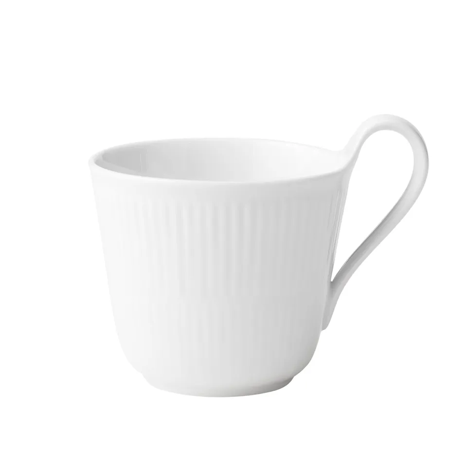 White Fluted Cup with High Handle 33 cl