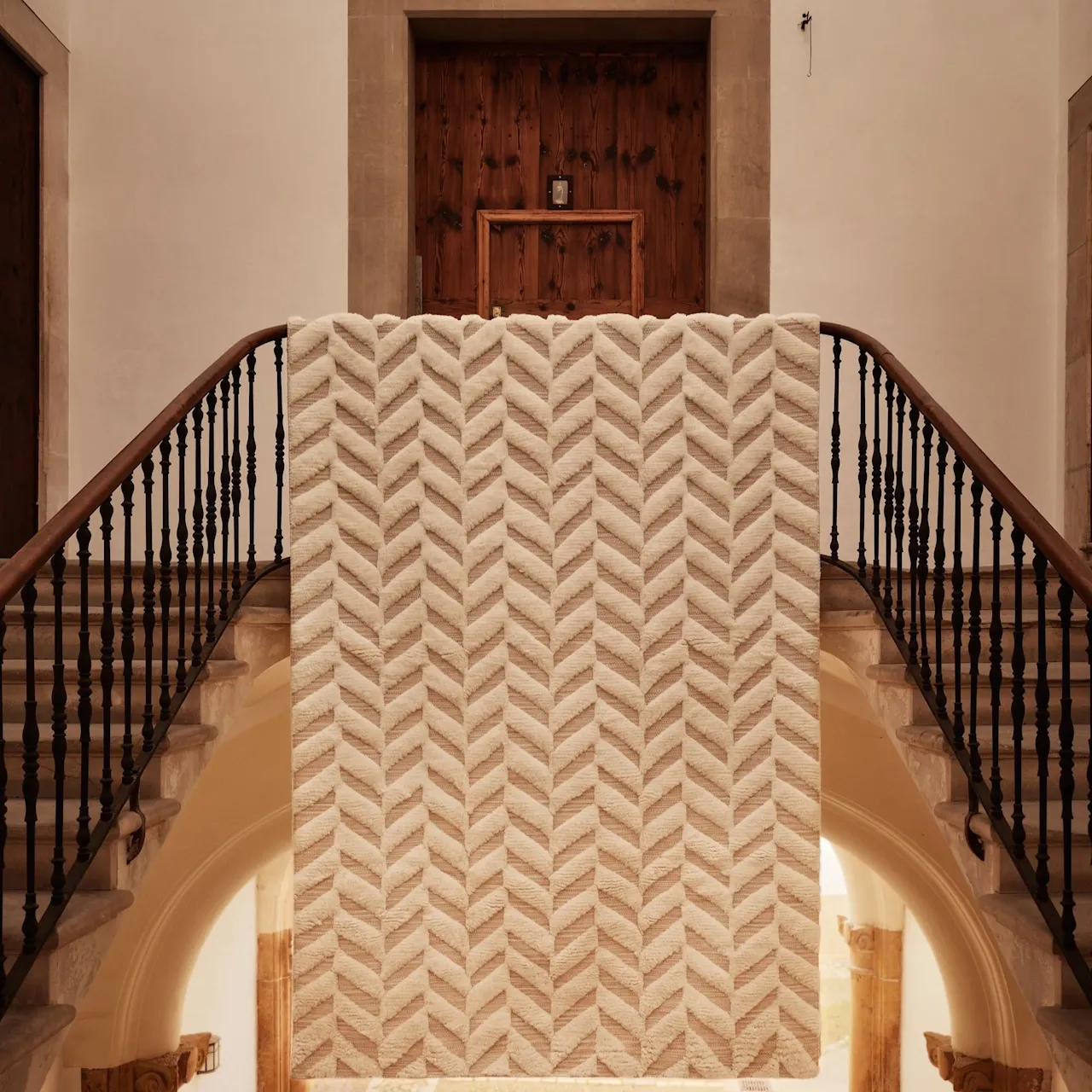 Herringbone White Carpet