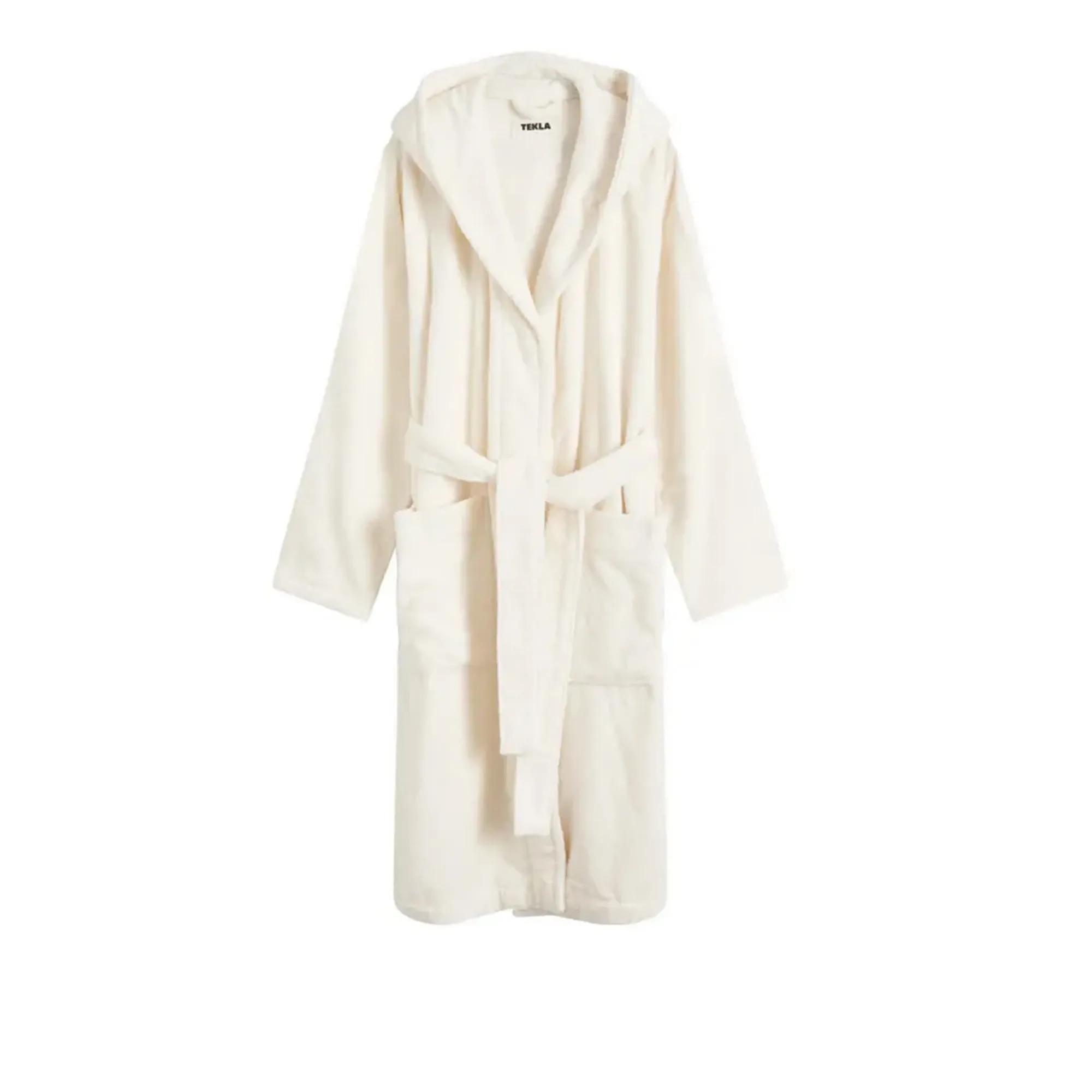 Hooded Bathrobe Ivory - 1