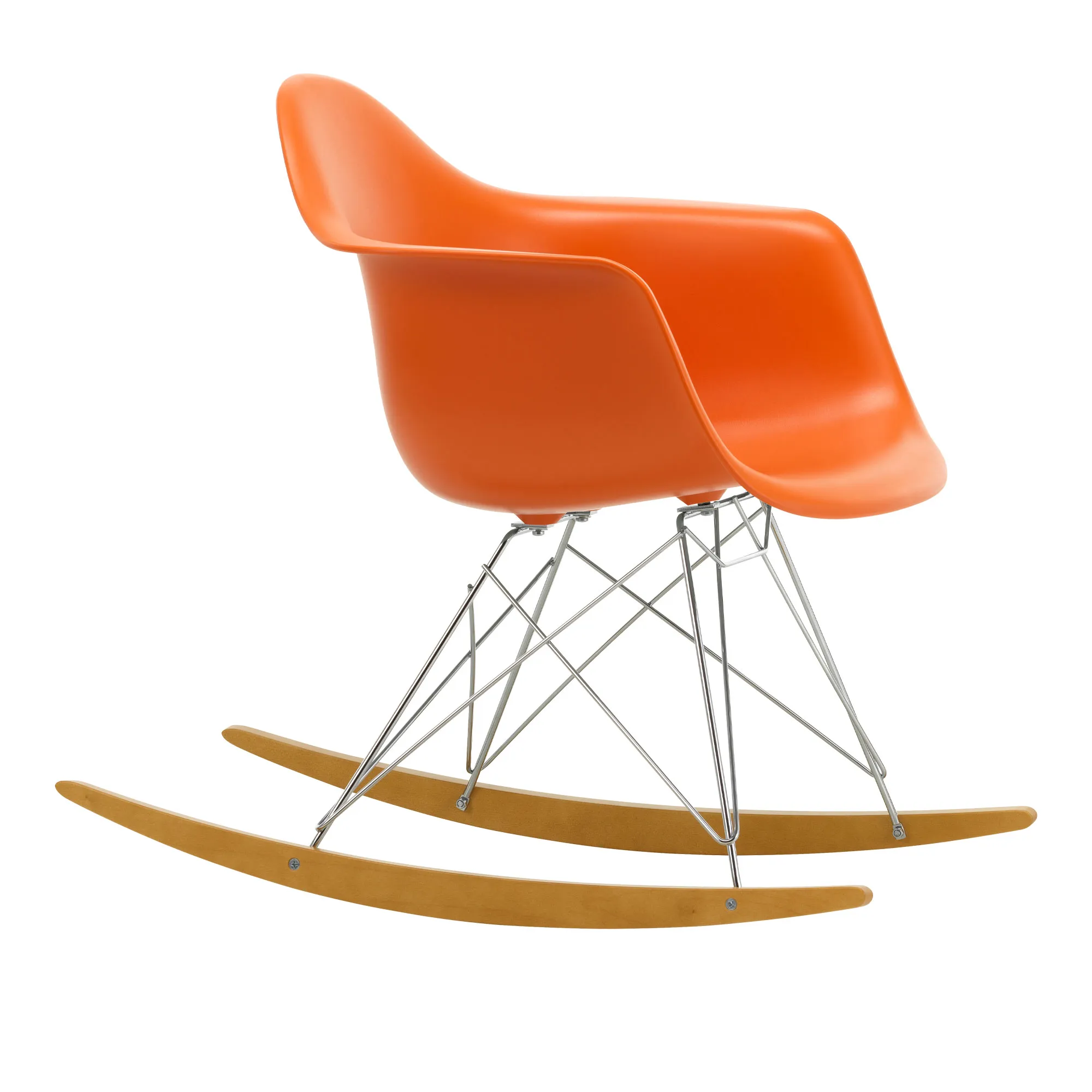 Eames RE Plastic Armchair RAR keinutuoli Chrome/Golden Maple - 1