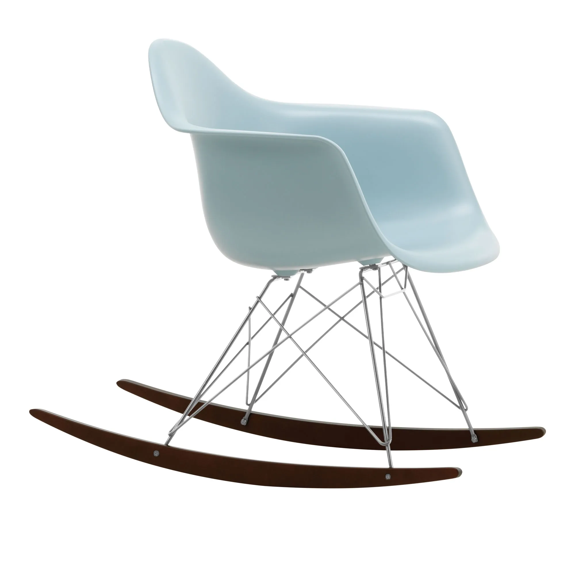 Eames RE Plastic Armchair RAR gyngestol Chrome/Dark Maple - 1
