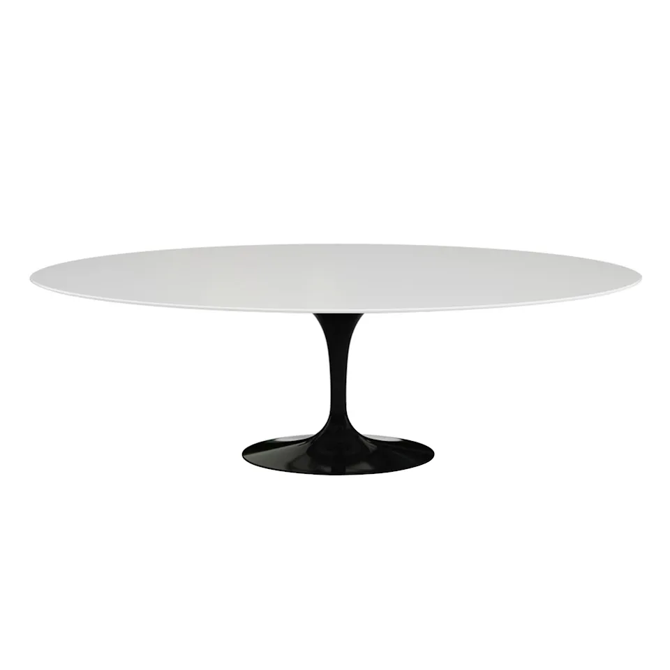 Saarinen Oval Table - Dining table, 244 x 137 cm, Black frame, White laminate top