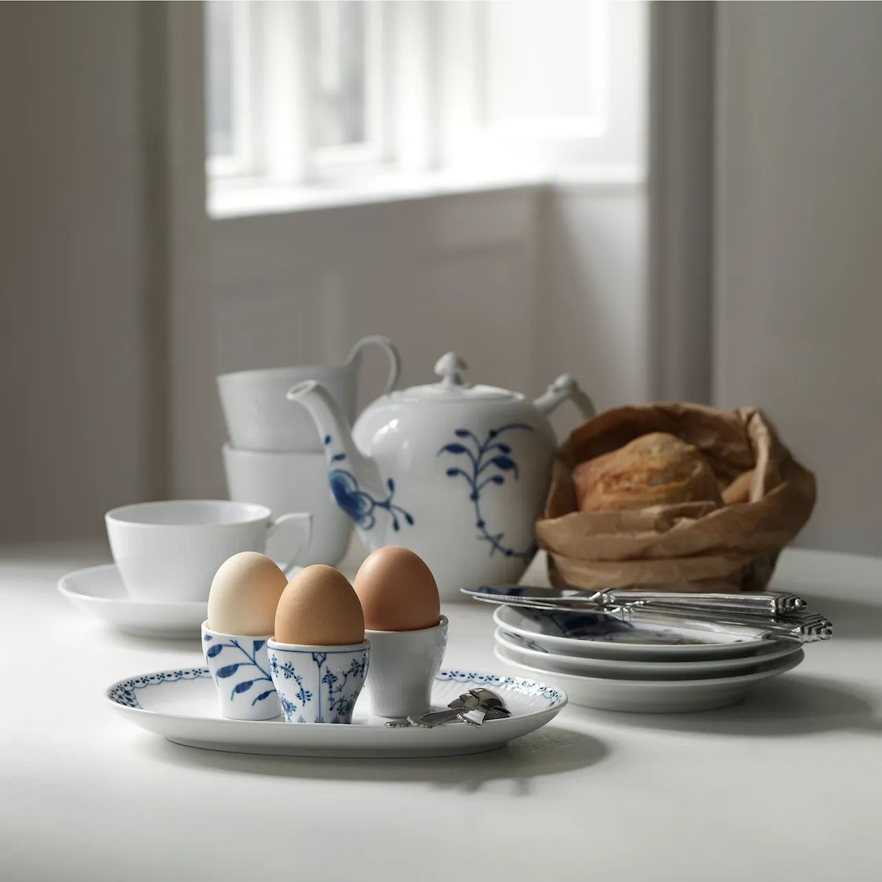 White Fluted Egg Cup 2 pcs