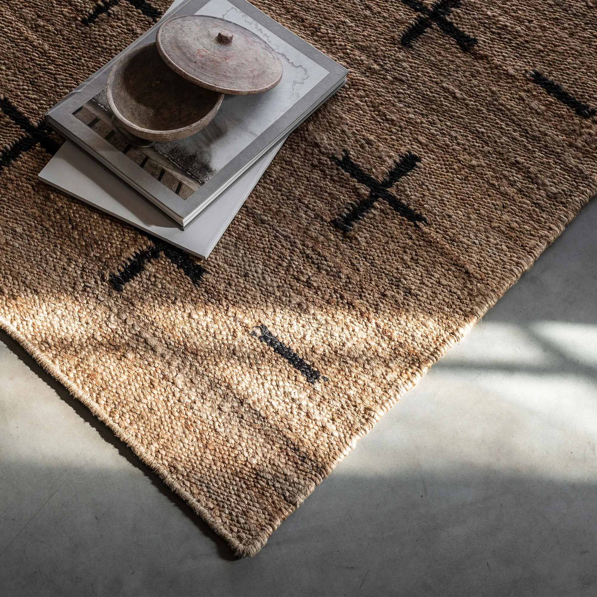 Jute Cross Black jute tapijt - 9