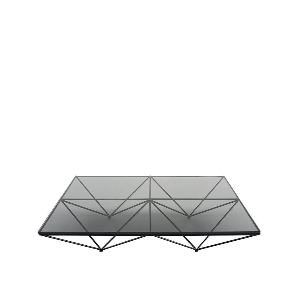 Alanda Square Small Table, Smoky Glass, Length 120 cm