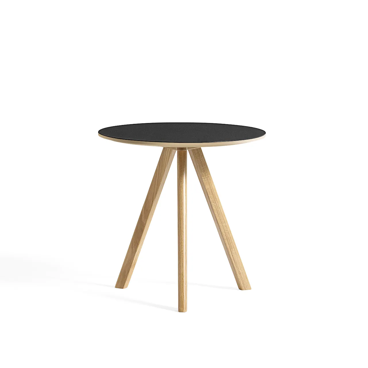 CPH20 2.0 Coffee Table Black Lacquered Oak Frame Ø50 X H49 Black Lacquered Oak Vener Top Black Lacquered Edge