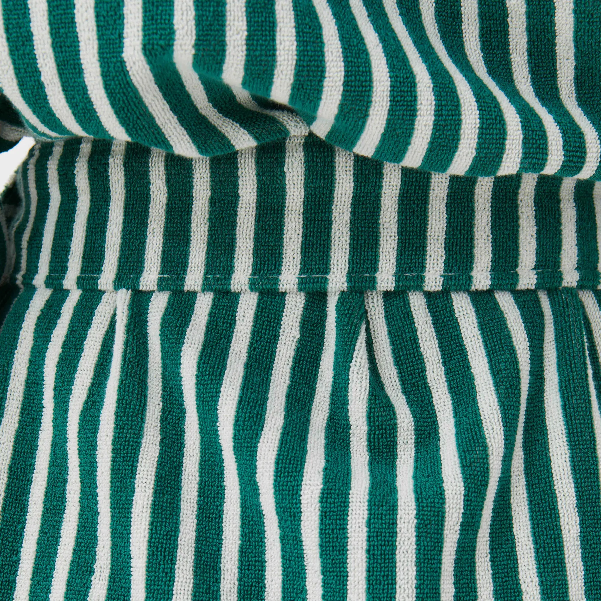 Hooded Bathrobe Teal Green Stripes