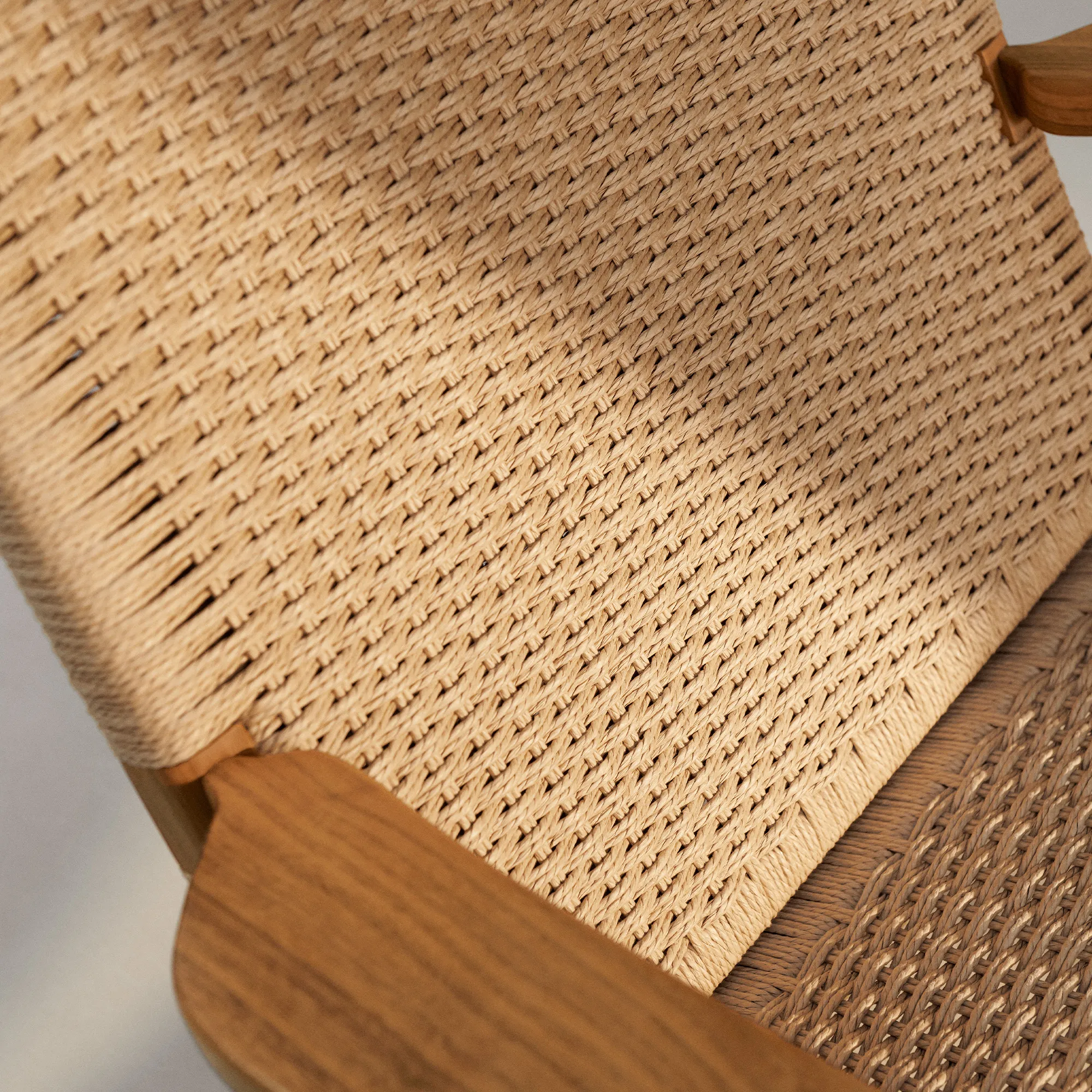 CH25 fauteuil walnoot/natuurlijk gevlochten papierkoord - 12