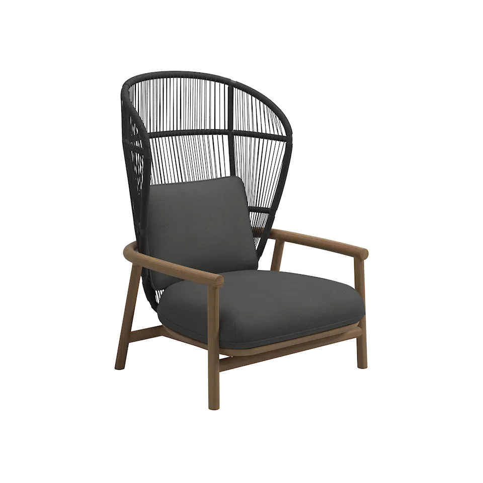 Fern High Back Lounge Chair, Meteor/Raven, Cat.B Blend Coal