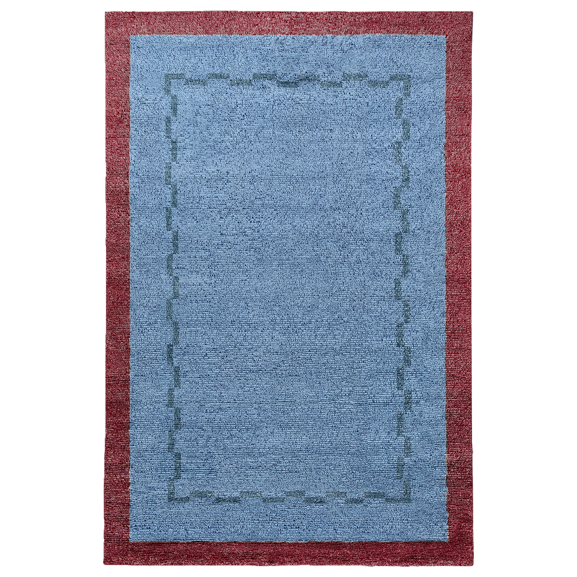 Ryya 01 Blue Rya Rug - 1