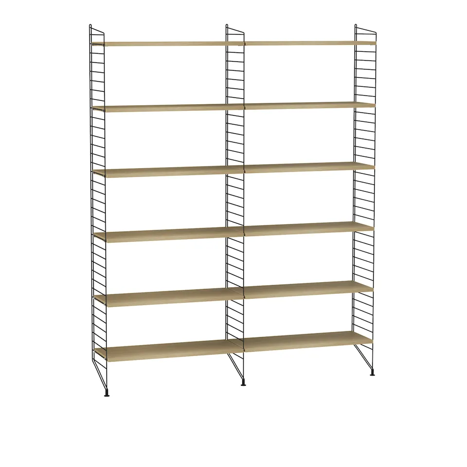 Living room shelving system A oak/black