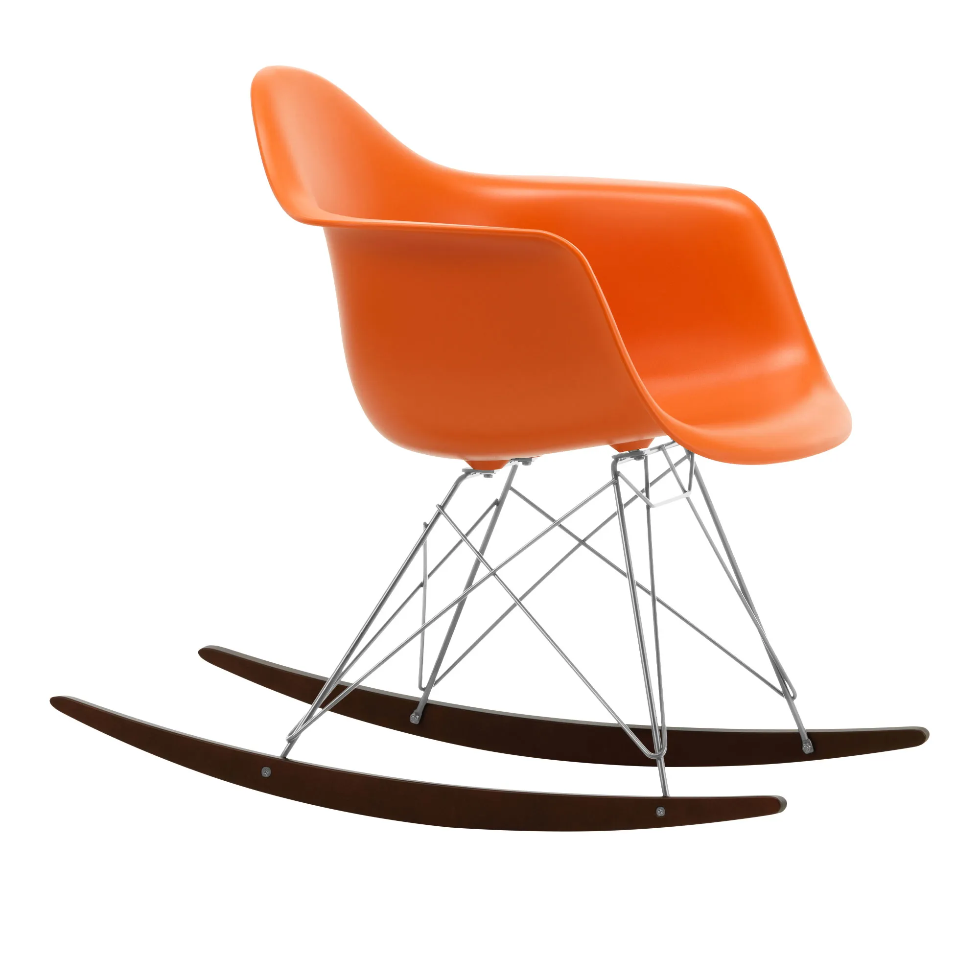 Eames RE Plastic Armchair RAR keinutuoli Chrome/Dark Maple - 1