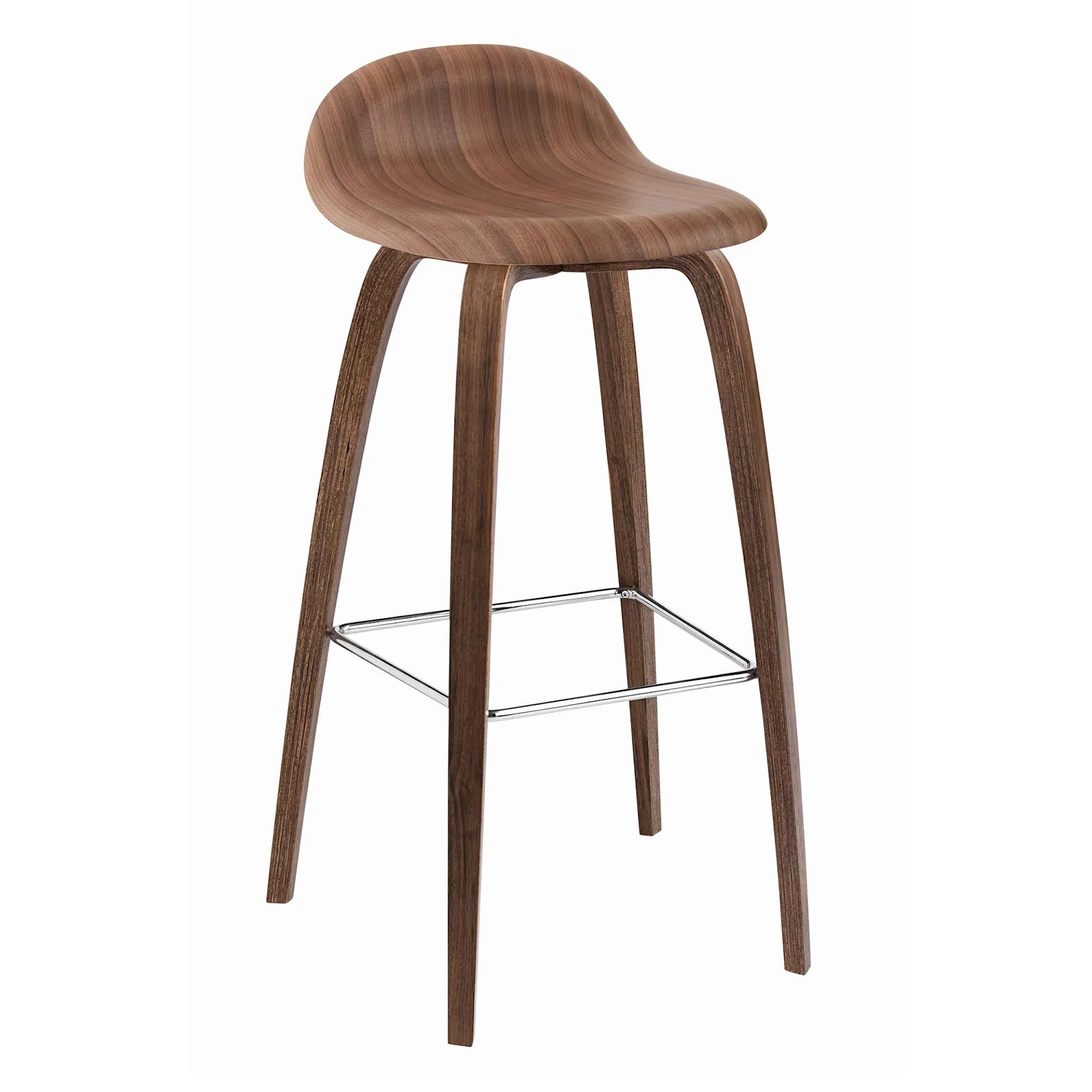 3D Bar Stool Wood Base - Ikke polstret - Gubi - NO GA