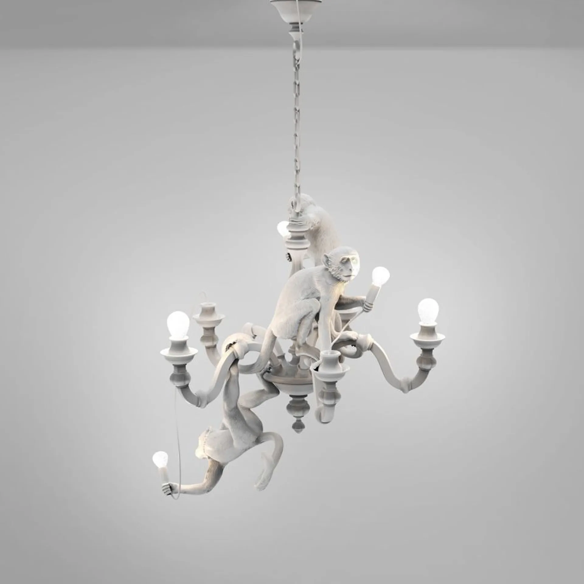 Monkey Chandelier Lamp, White - Seletti - NO GA