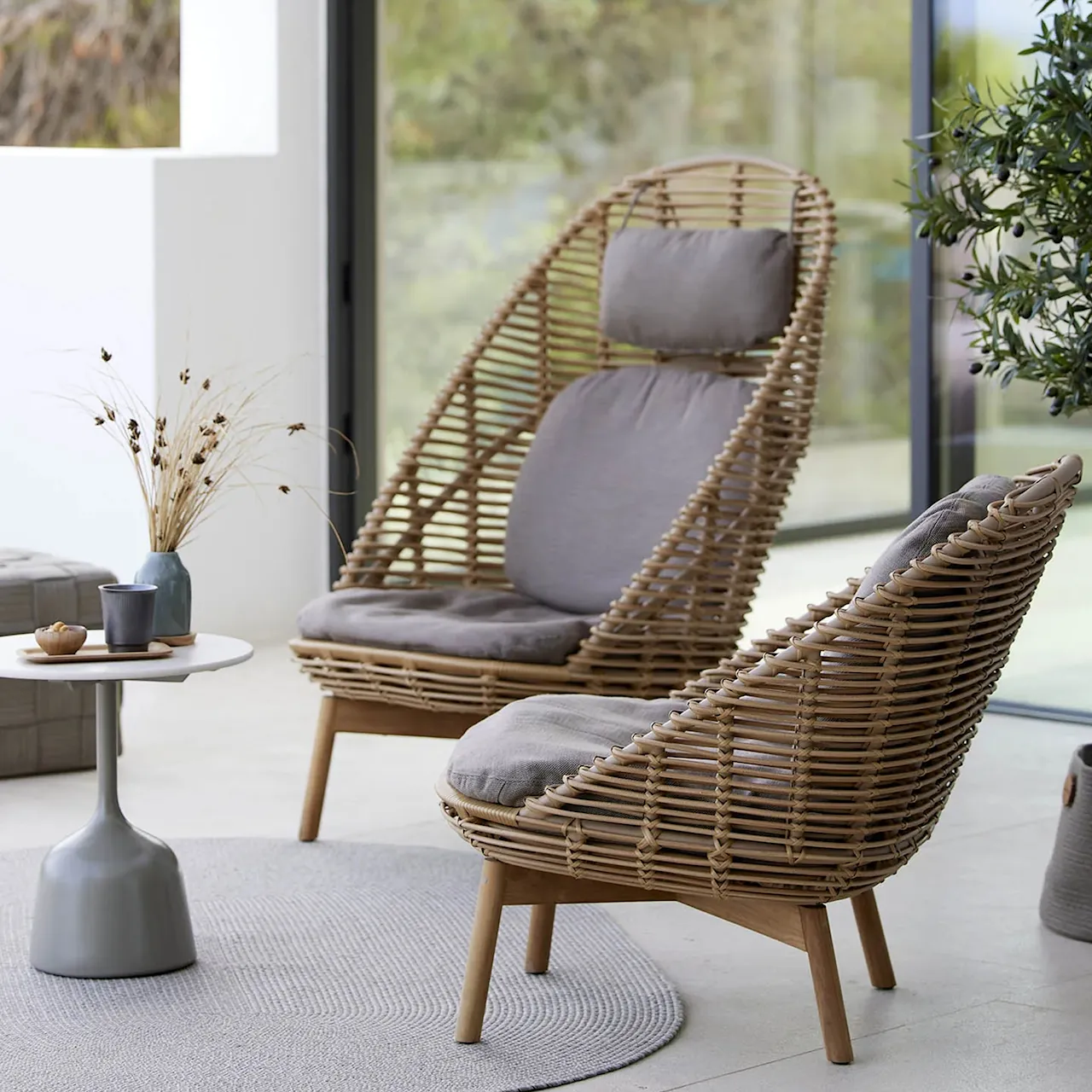 Hive Highback Armchair With Teak Legs