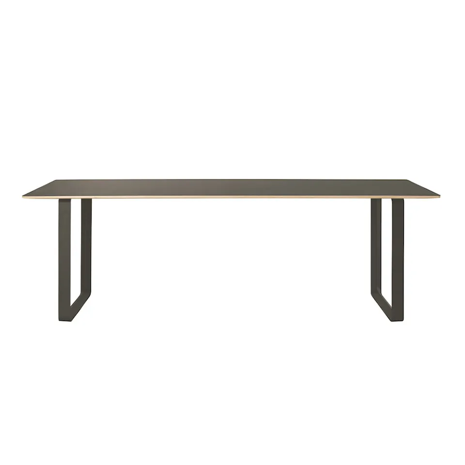 70/70 Table - Small - 170 x 85, Top - Black linoleum - Plywood edge, Base - Black