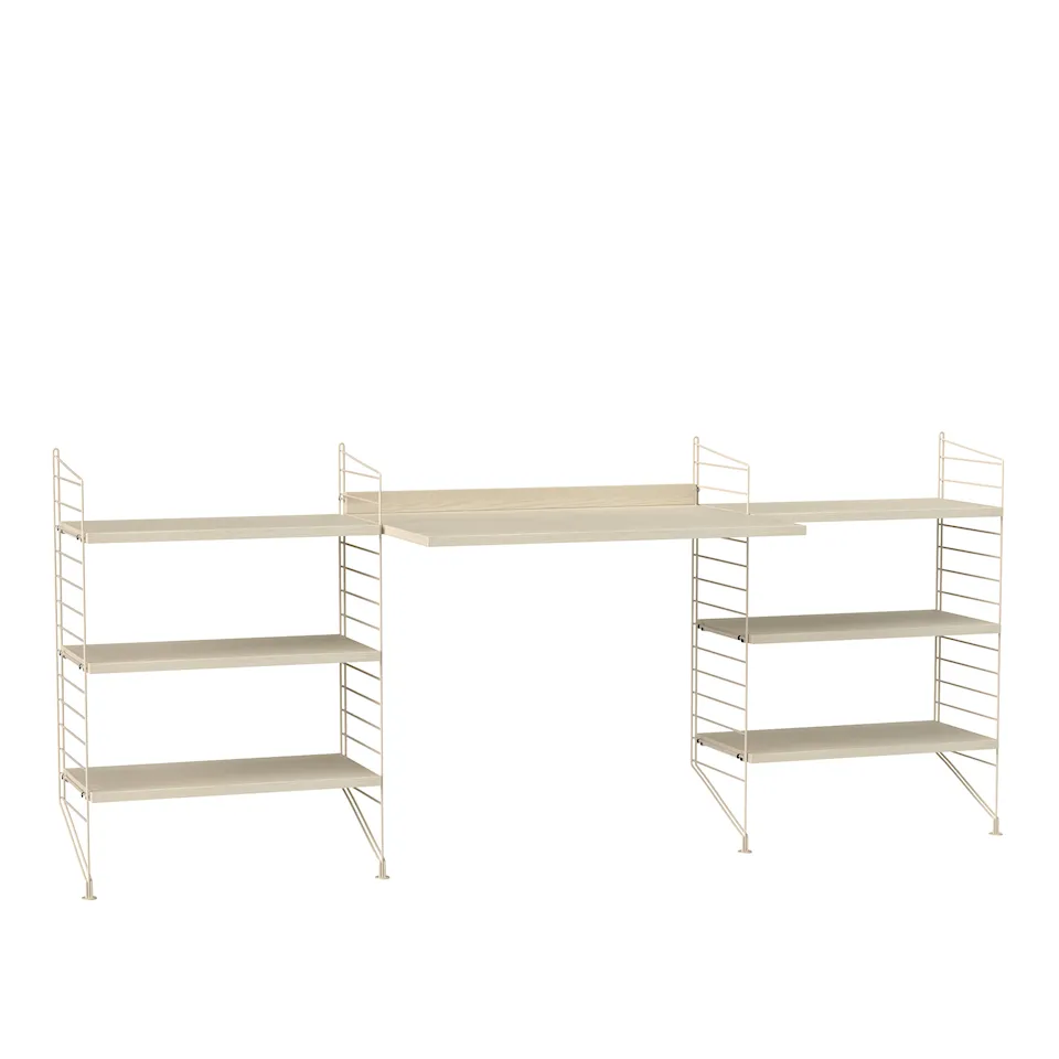 Kontor reolsystem D ask/beige