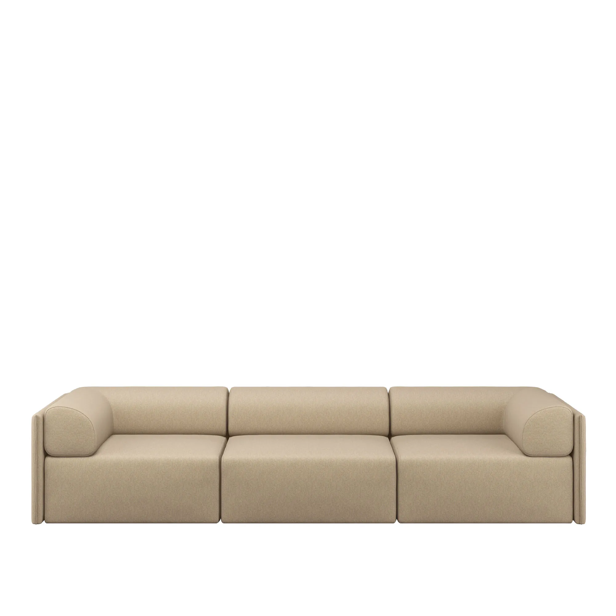 Palo Block 3-seater Sofa Low Back with Armrests - 1