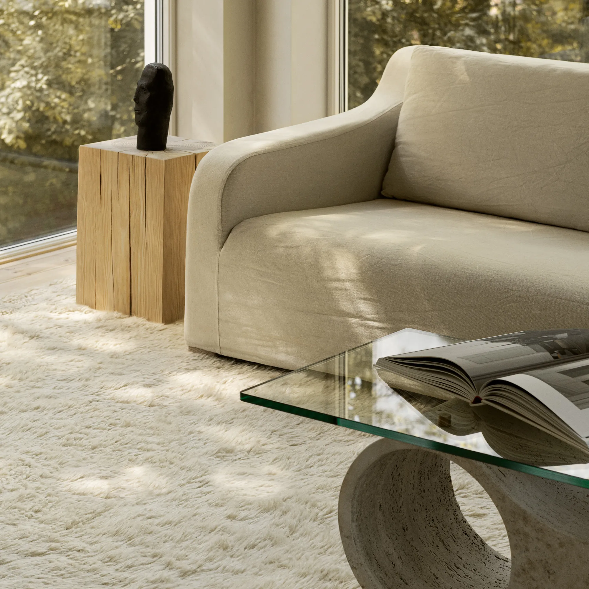 Fields Dusty White Wool Rug - 6