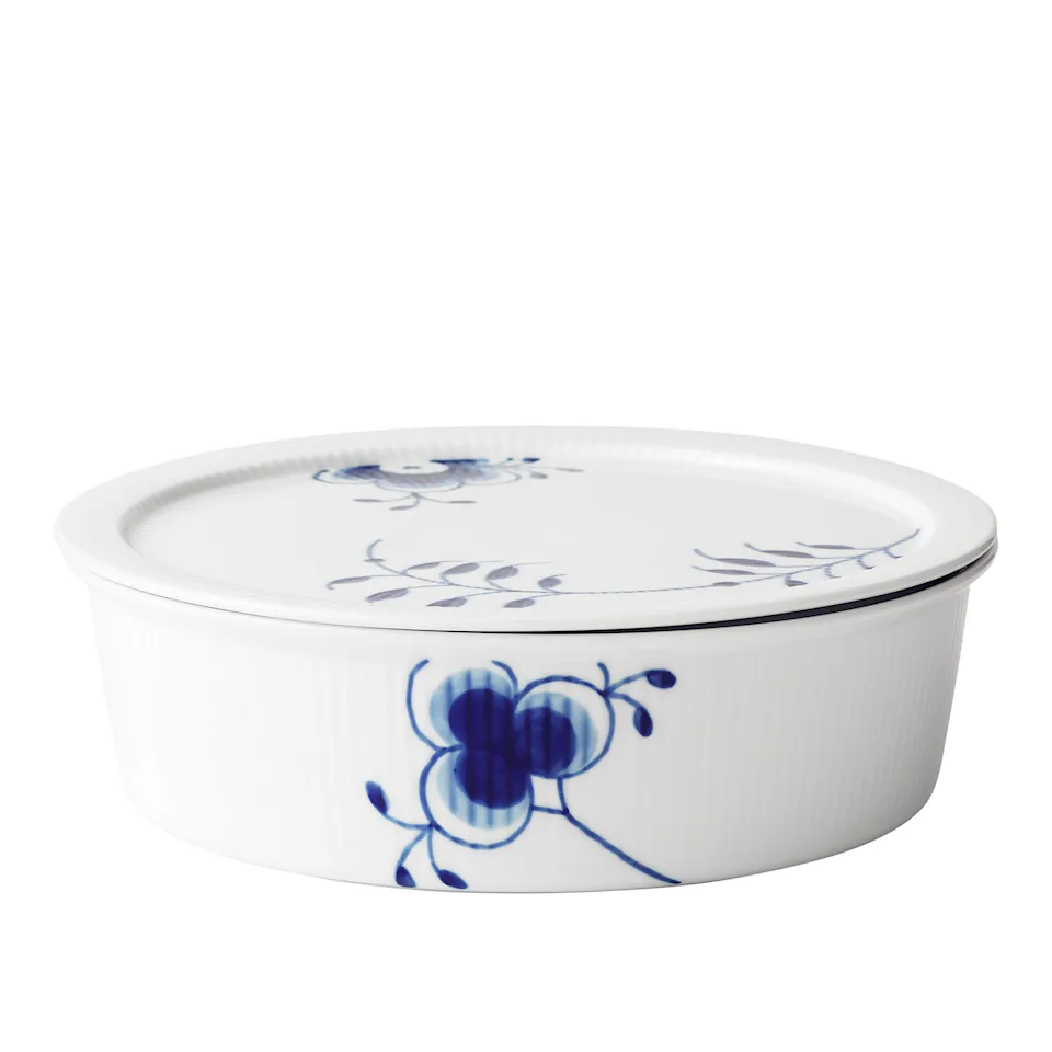 Blue Fluted Mega Bowl with Lid 145 cl