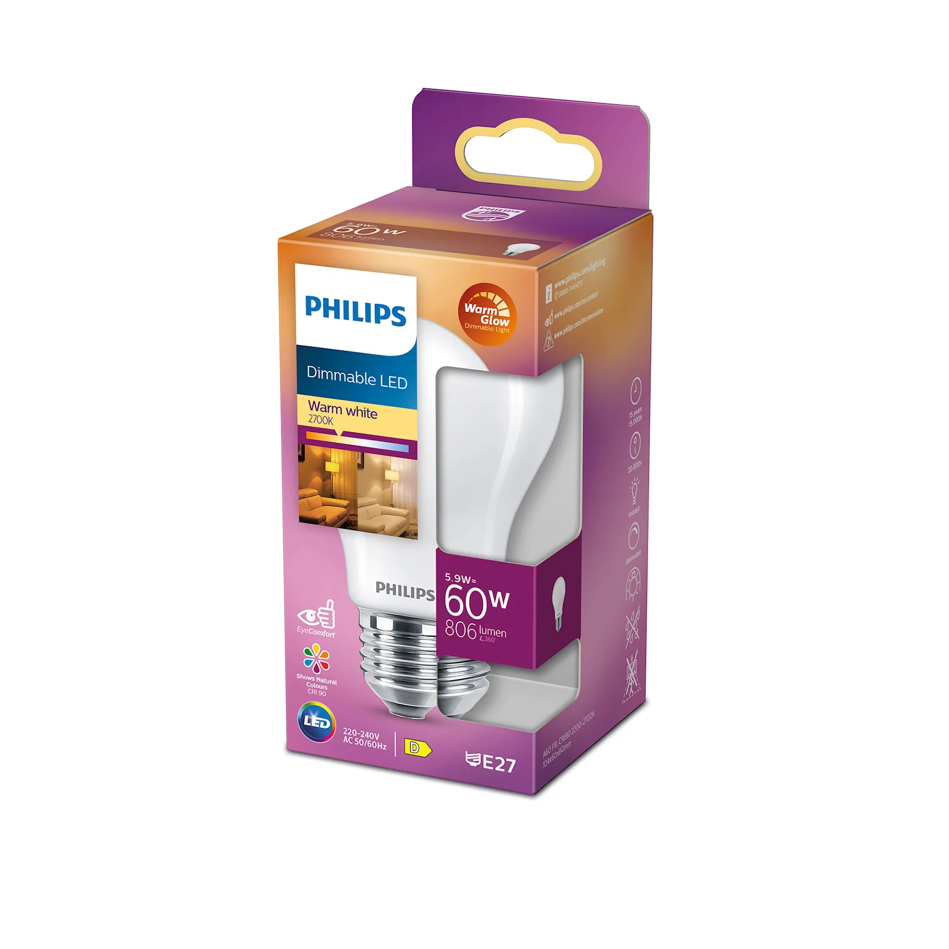 LED Classic A60 5,9W E27 - Philips - NO GA