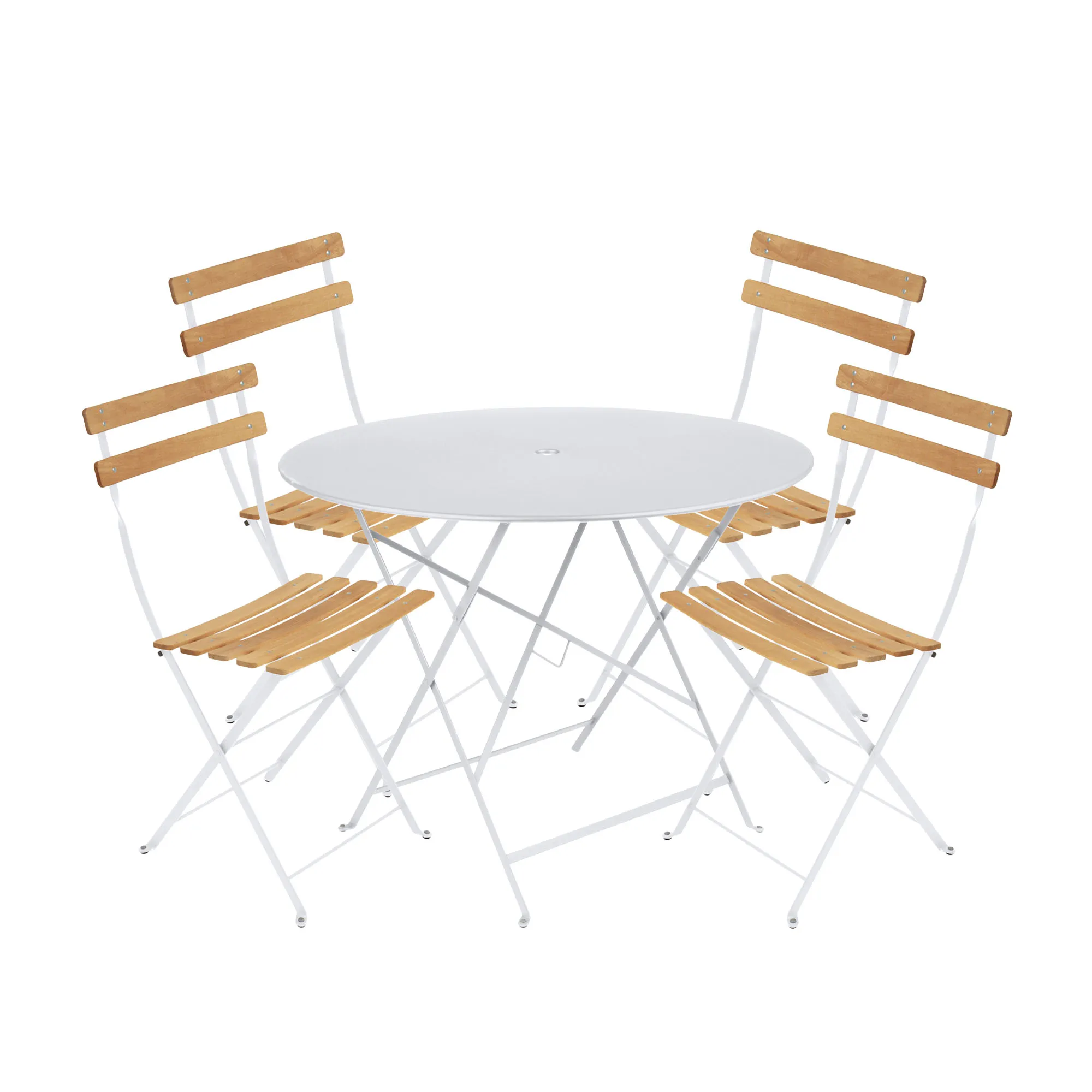 Bistro dining set Ø96cm & 4 wood chairs - 1