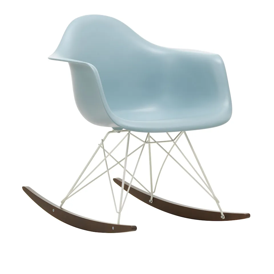 Eames RE Plastic Armchair RAR schommelstoel White/Dark Maple