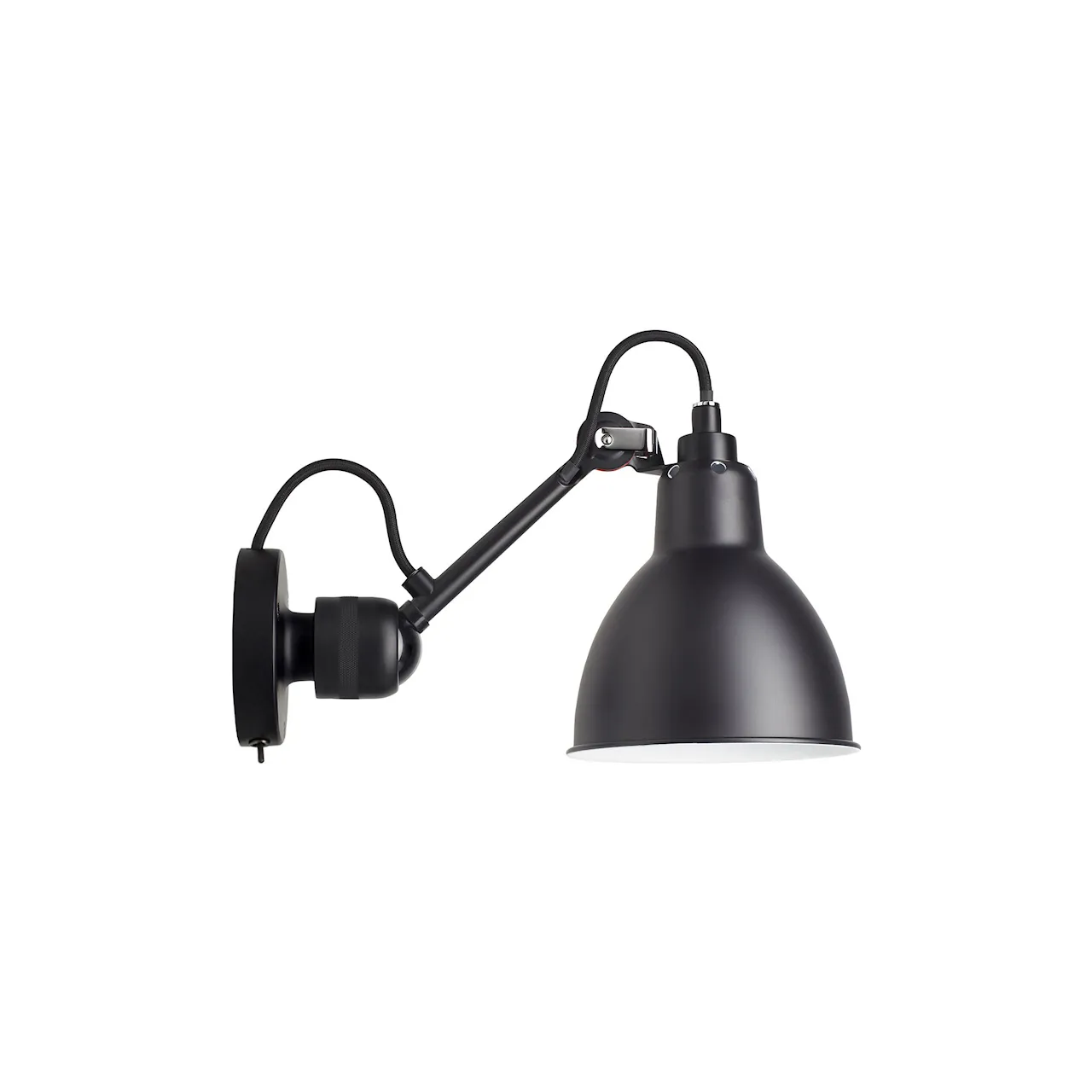 Lampe Gras No304 SW - Round, Black base, White