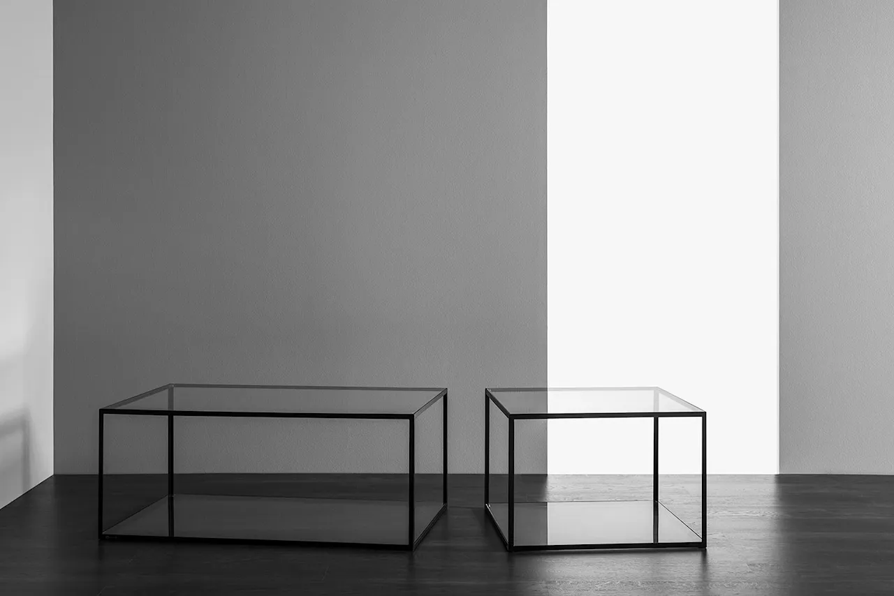 Alberto Glass table 60 x 100 cm, Chrome