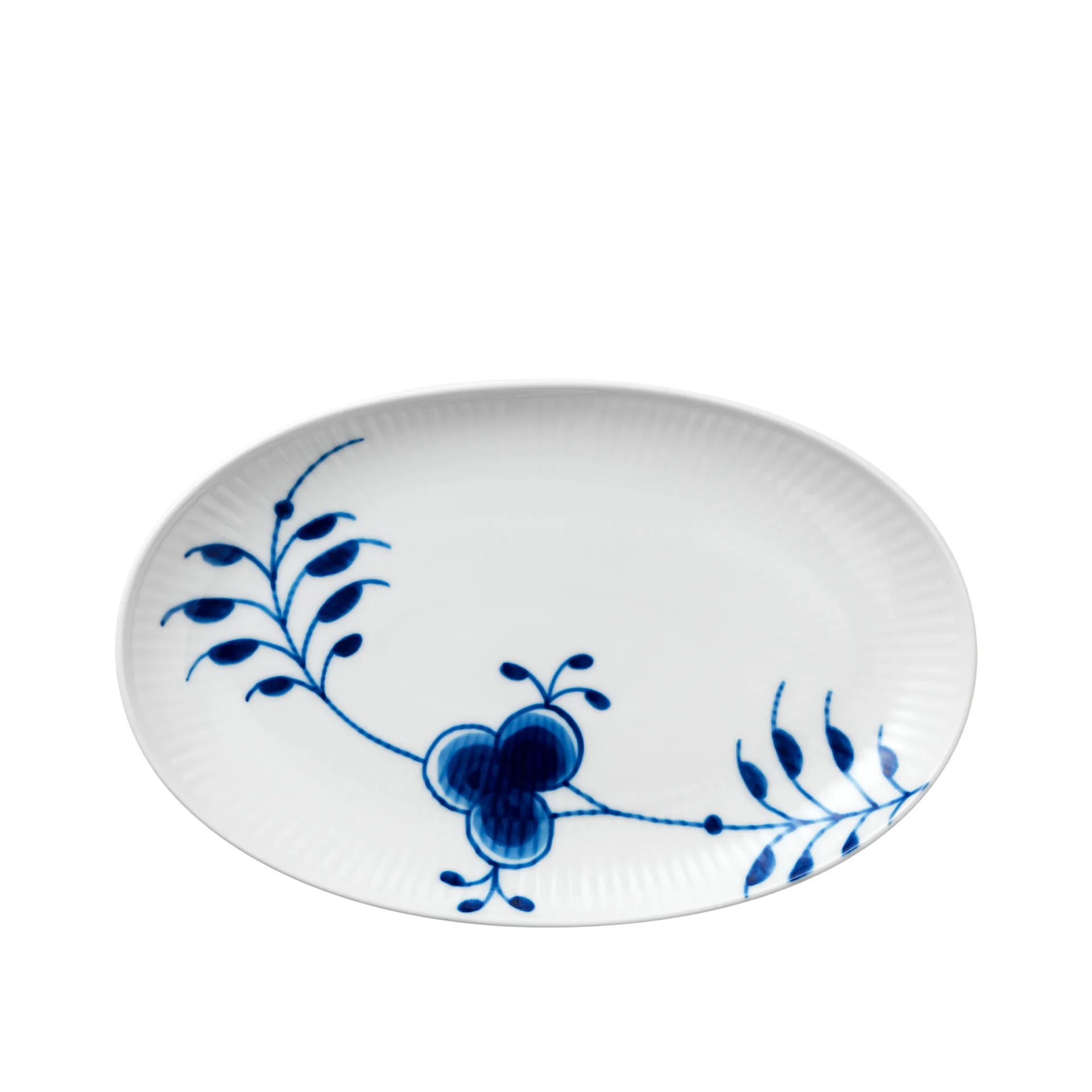 Blue Fluted Mega Ovalt Tallerken 23,5 cm - Royal Copenhagen - NO GA