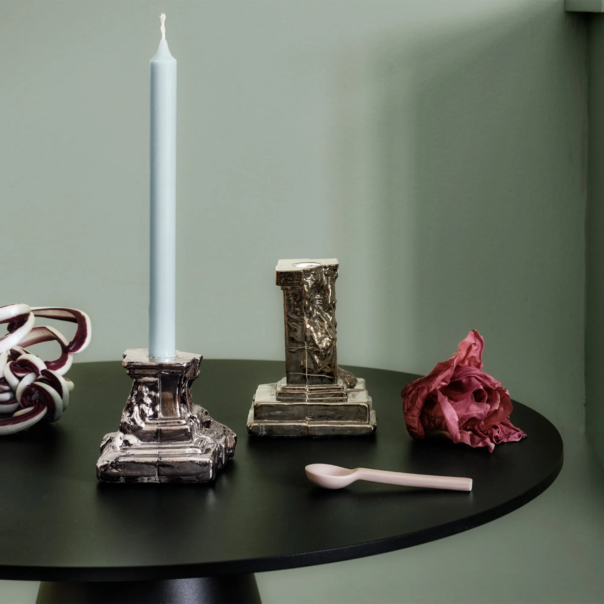 Rocky Baroque Candlestick Glossy Glaze - 2