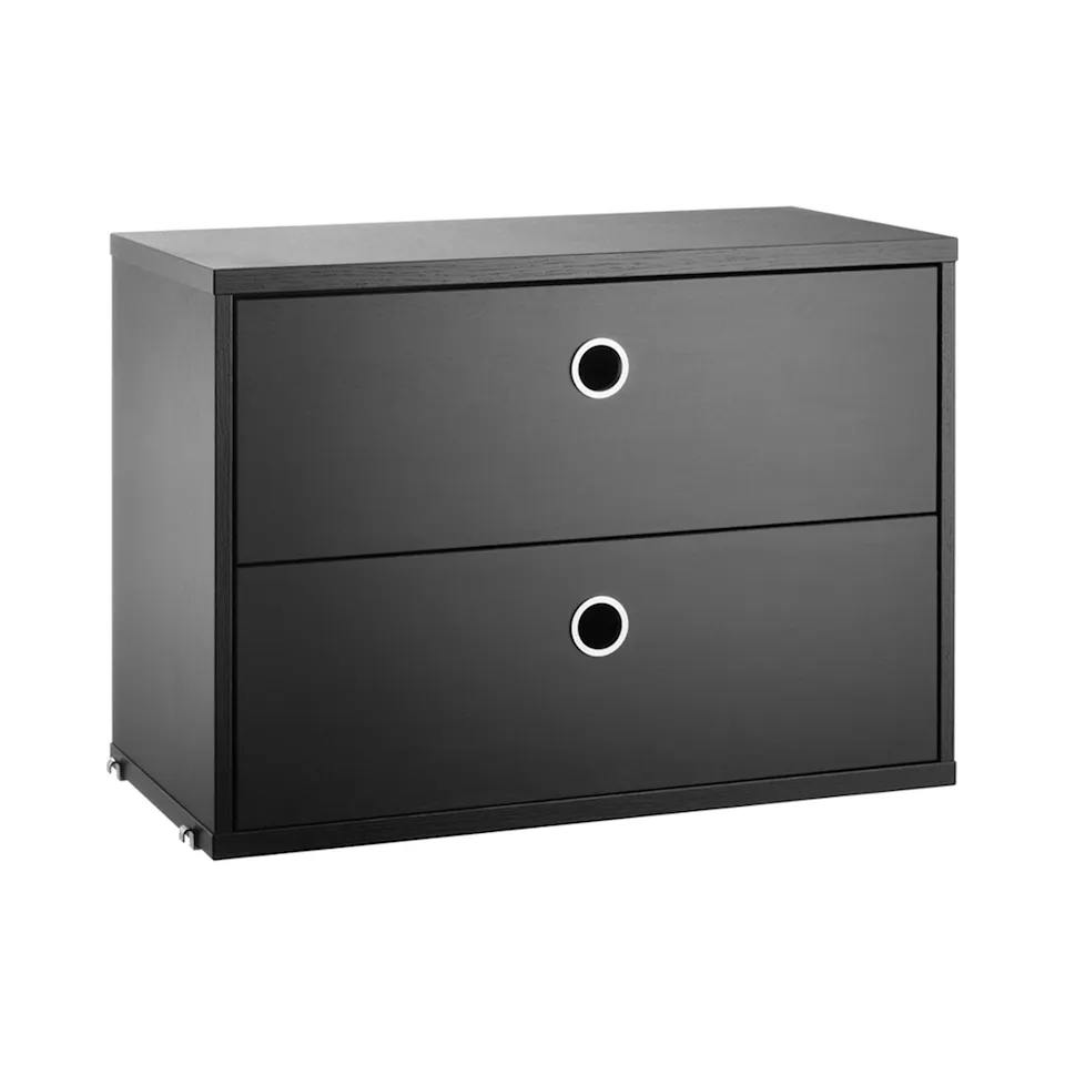 String Chest of Drawers 58x30, Black stained ash