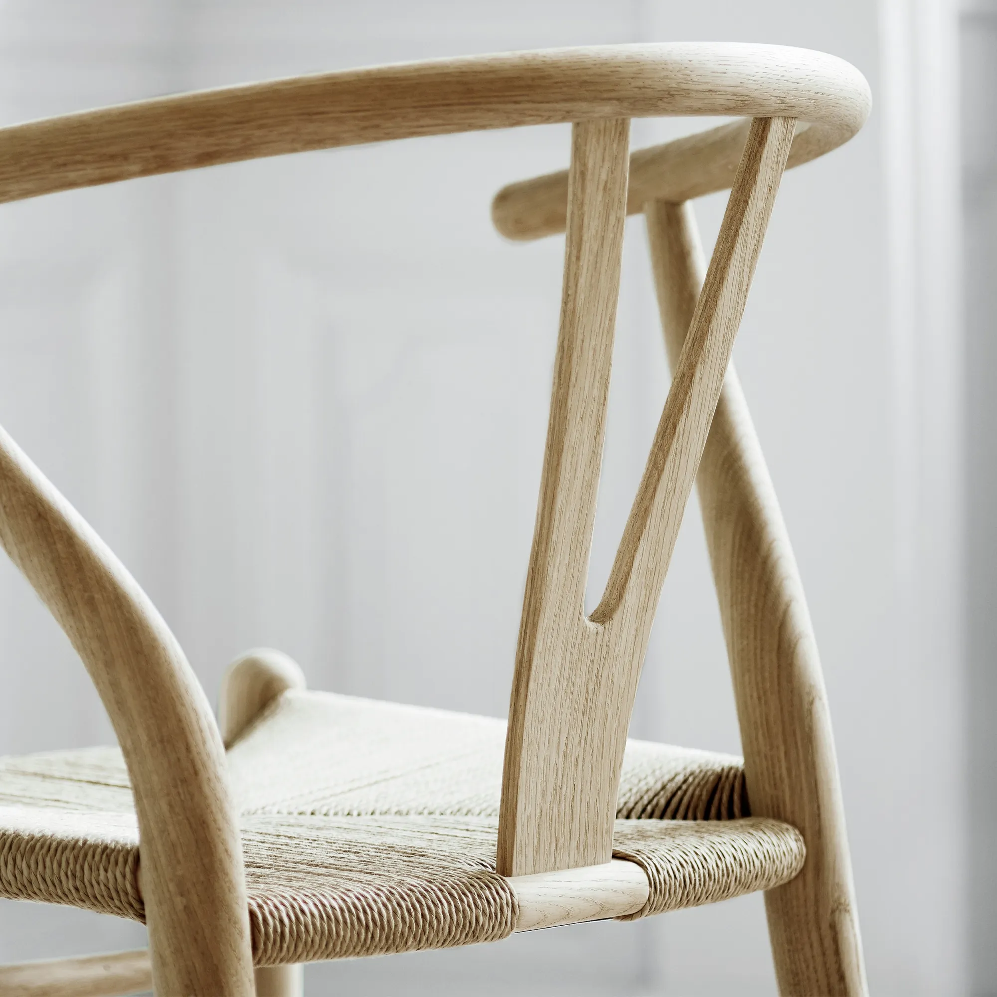 CH24 Wishbone Chair essen/natuurlijk gevlochten papierkoord - 3