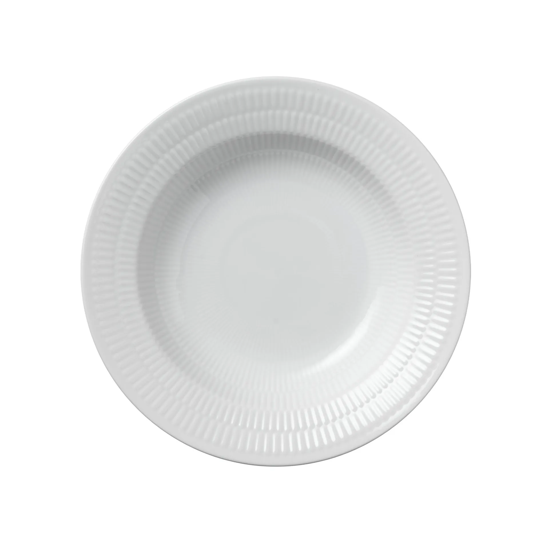 White Fluted Dyb Tallerken 21 cm - Royal Copenhagen - NO GA