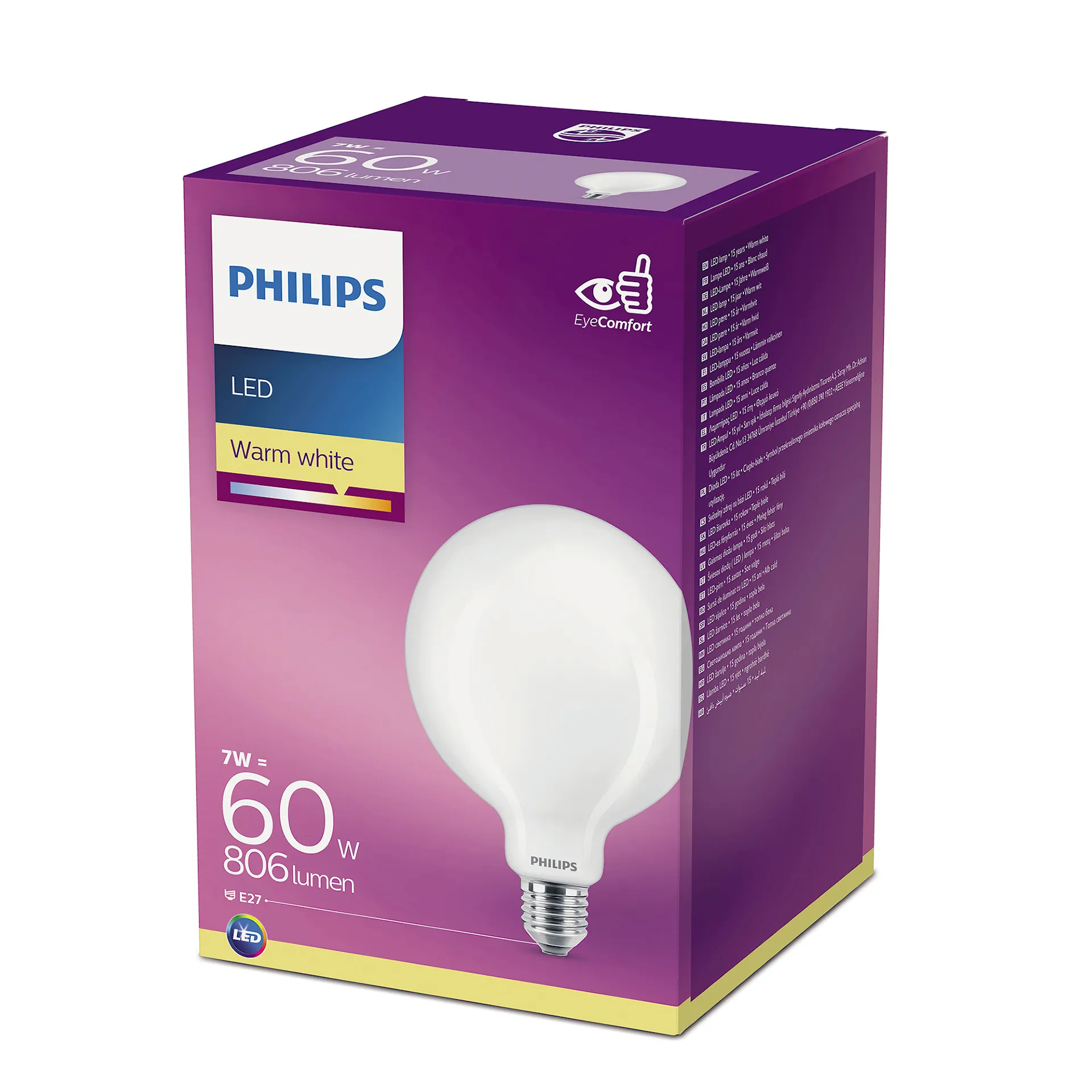 LED Classic 7W E27 WW G120 FR ND SRT4 - Philips - NO GA