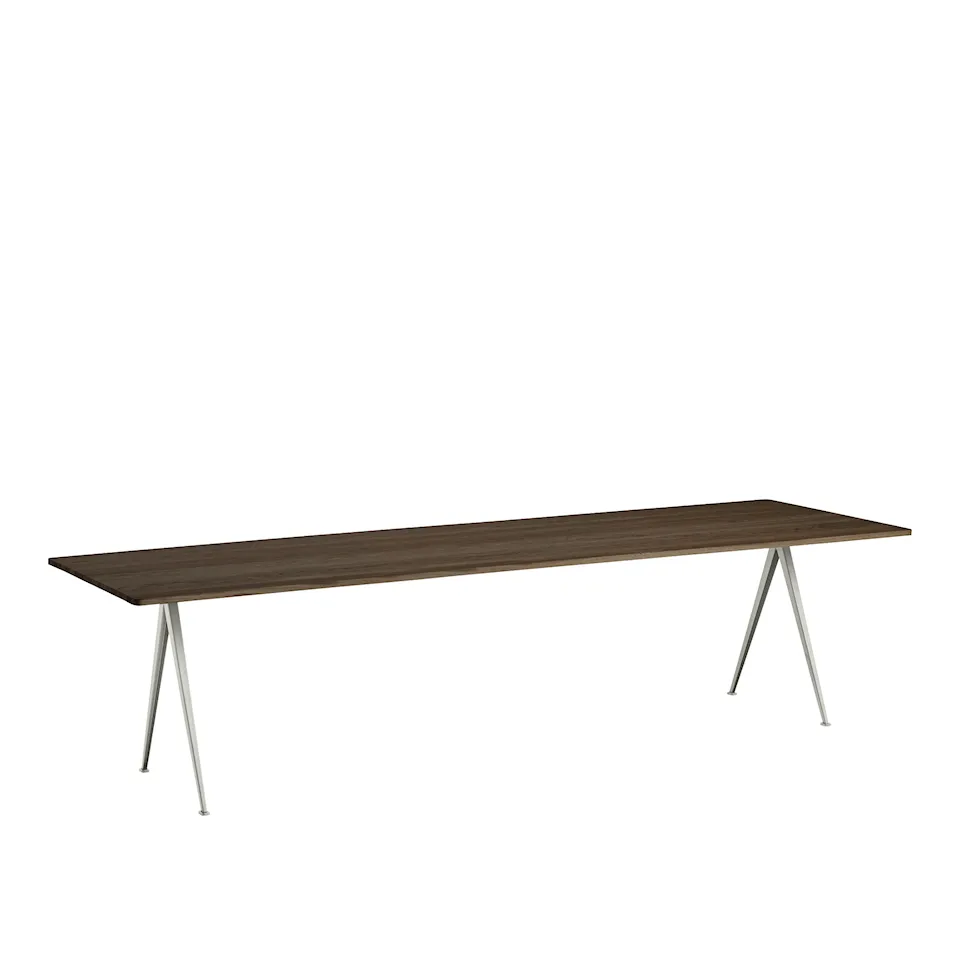 Pyramid Table 02 - Beige Base - Smoked Oak - 300x85 cm