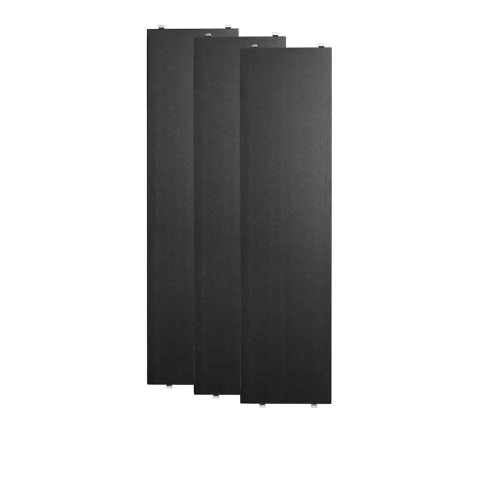 Shelf 78x20cm 3-pack black-stained ash