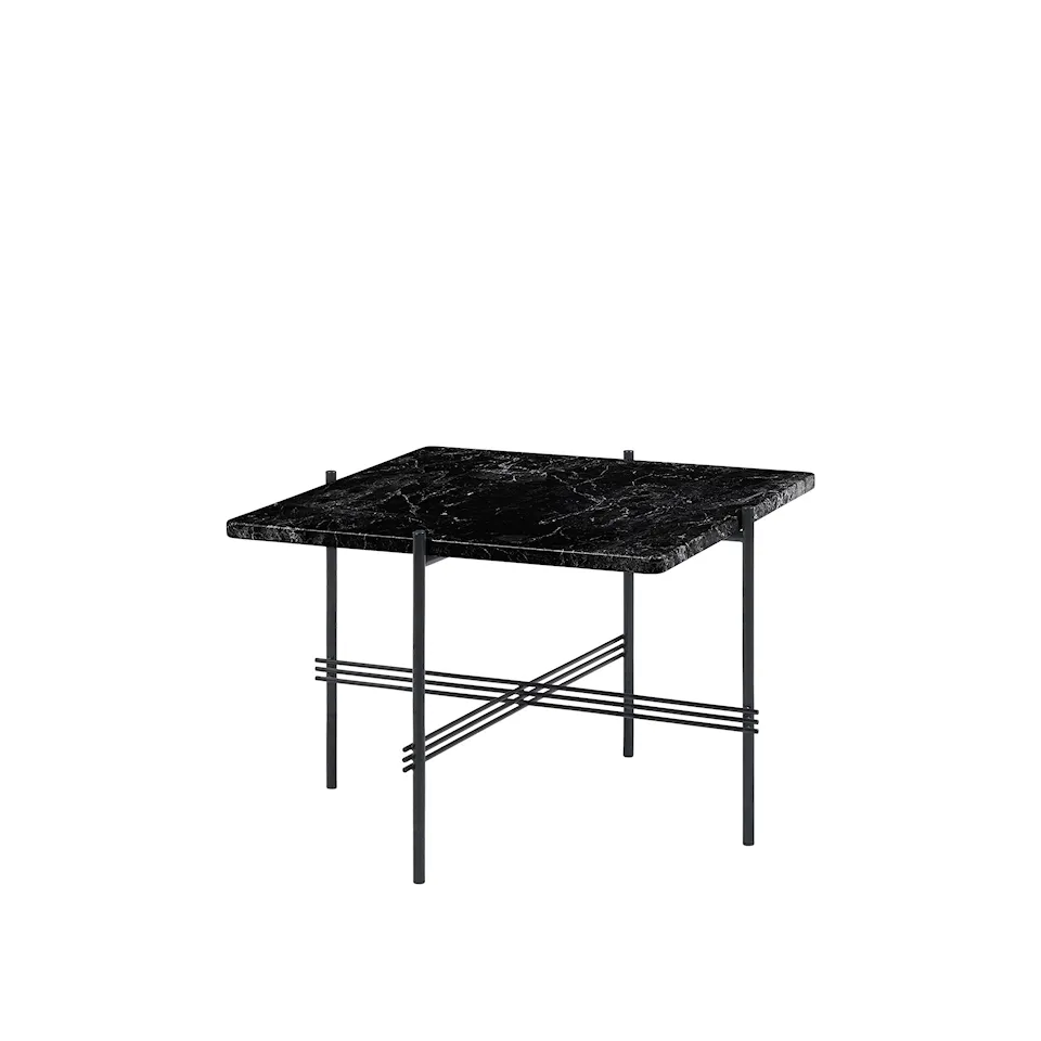 TS Coffee Table Square 55 x 55 cm, Black Base, Black Marquina Marble