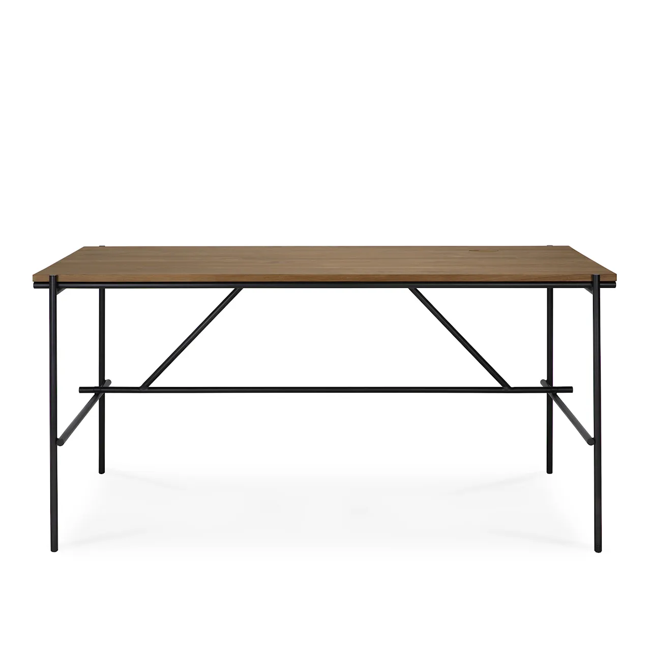 Oscar Desk - Teak - Rectangular - With Cable Management, 160 x 80 cm