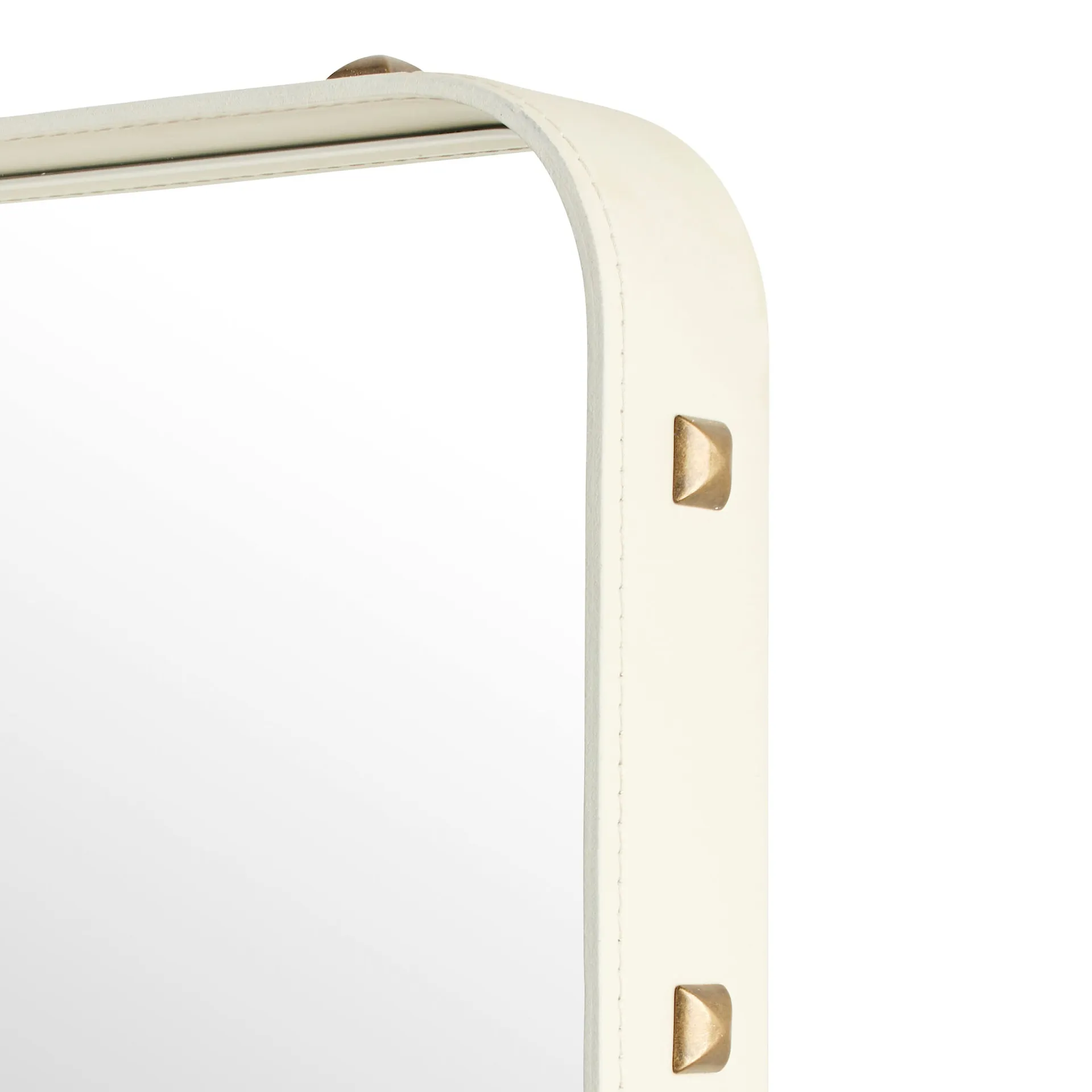 Adnet Wall Mirror, Rectangular, 70x180, Cream Leather - Gubi - NO GA