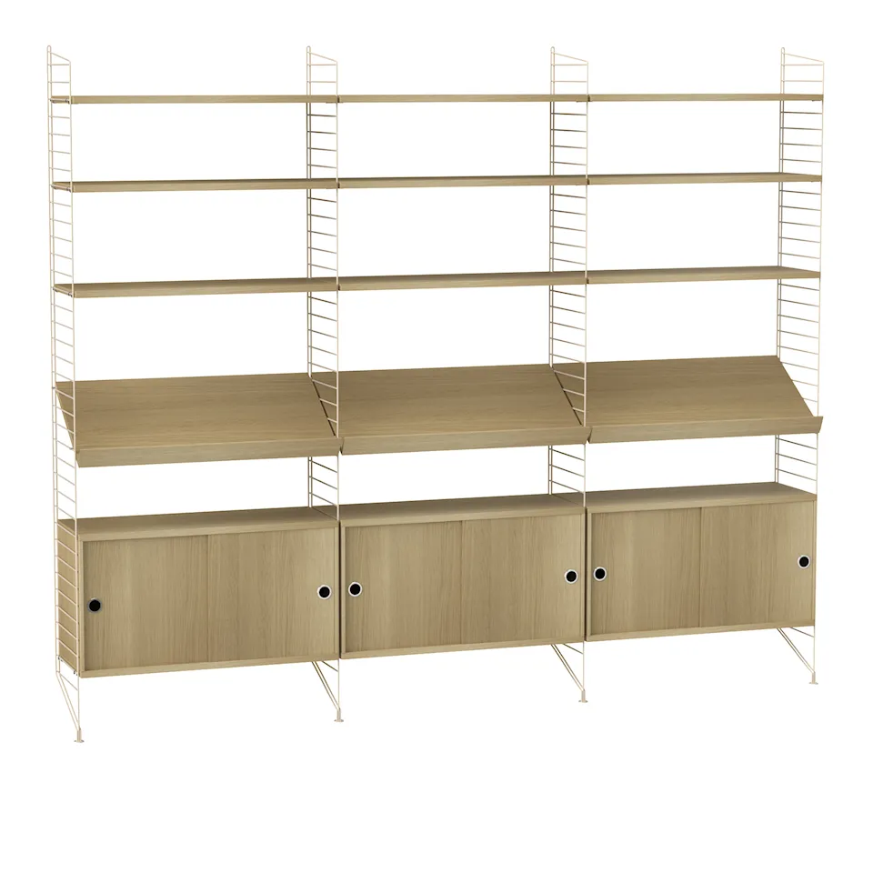 Living room shelving system G oak/beige