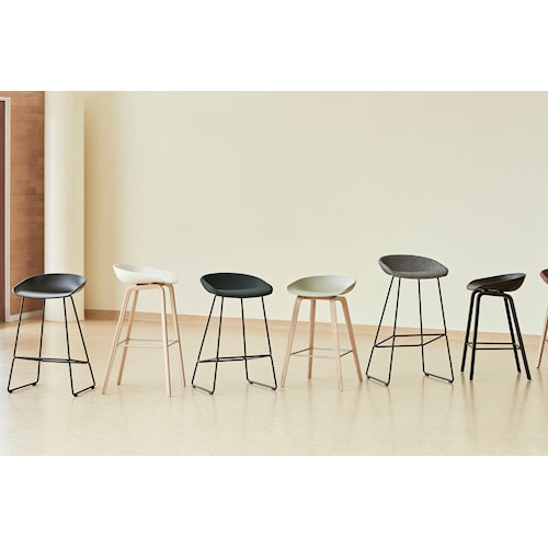 About A Tabouret coda 100 85 cm Aas39 - steel stool with full upholstery Hay