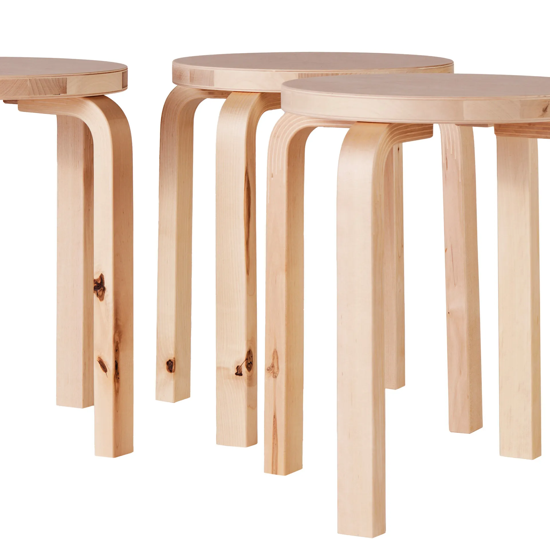 Special Edition of Stool E60 Wild Birch, Signed Formafantasma - Artek - Alvar Aalto - NO GA