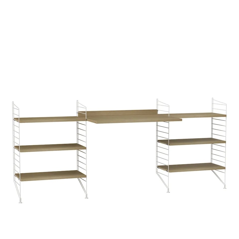 Office shelving system D oak/white