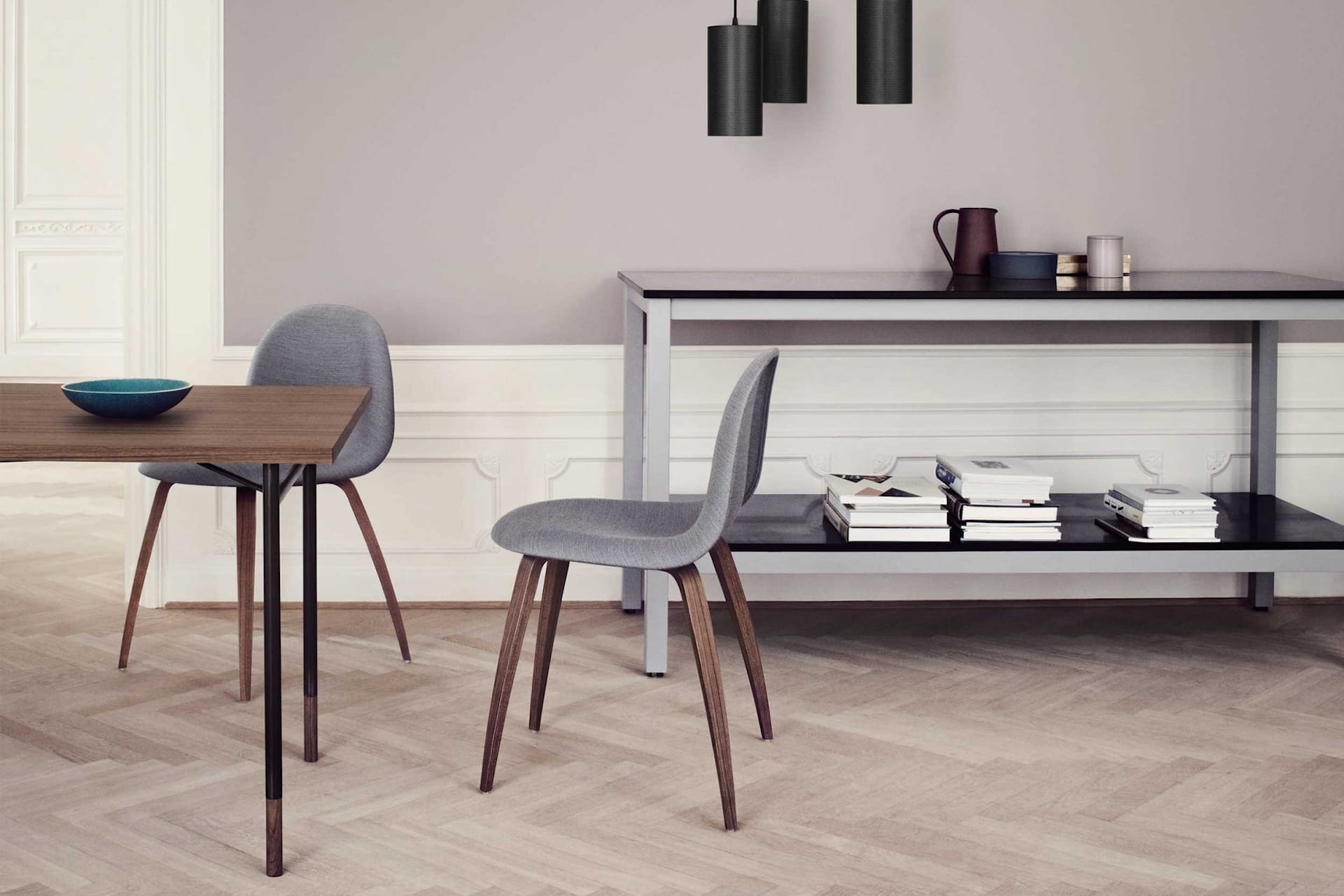 3D Dining Chair Wood Base - Helpolstret - Gubi - NO GA