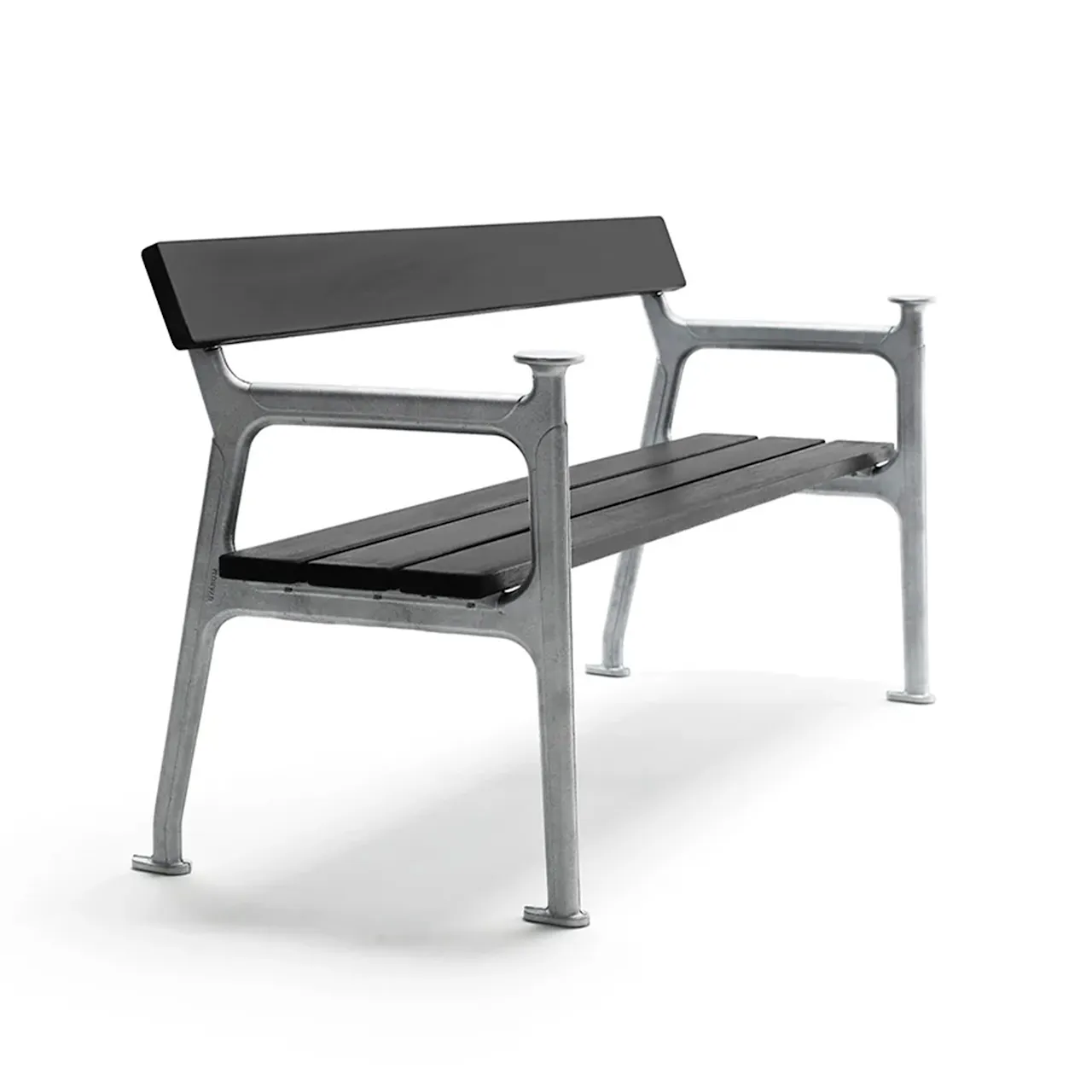 Sofa Vilamoura - Grey Lacquered Pine Wood/Black Lacquered Aluminium