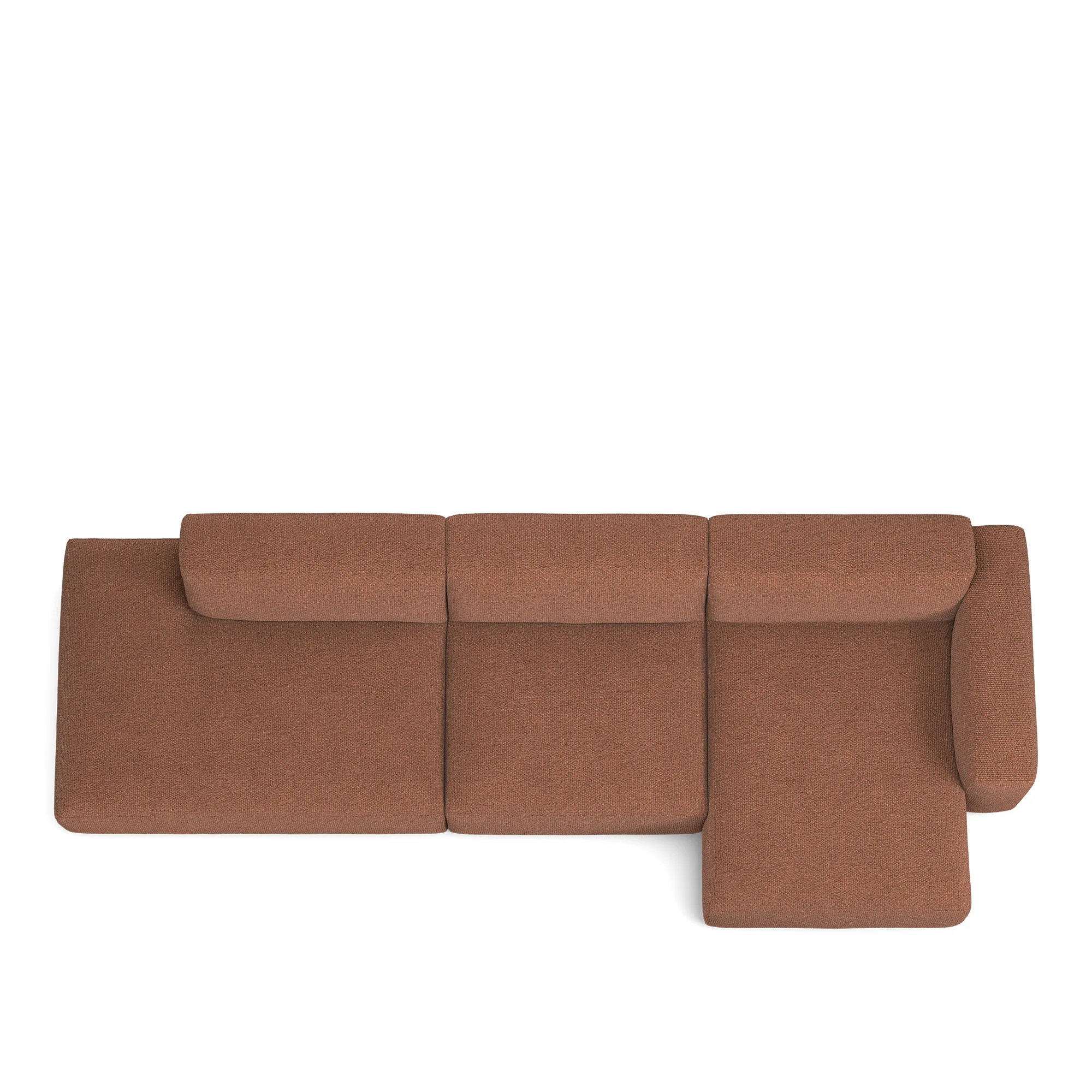 Brick 3-Seater Chaise Lounge Open End Left - 8