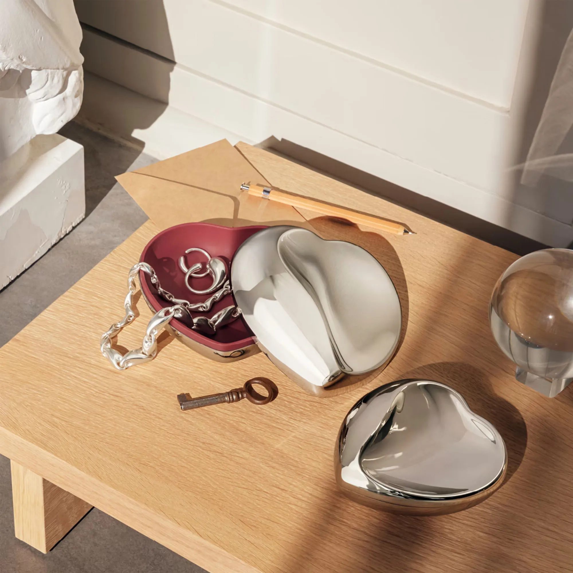 Heart Box, Mirror Hibiscus Red Large - 2